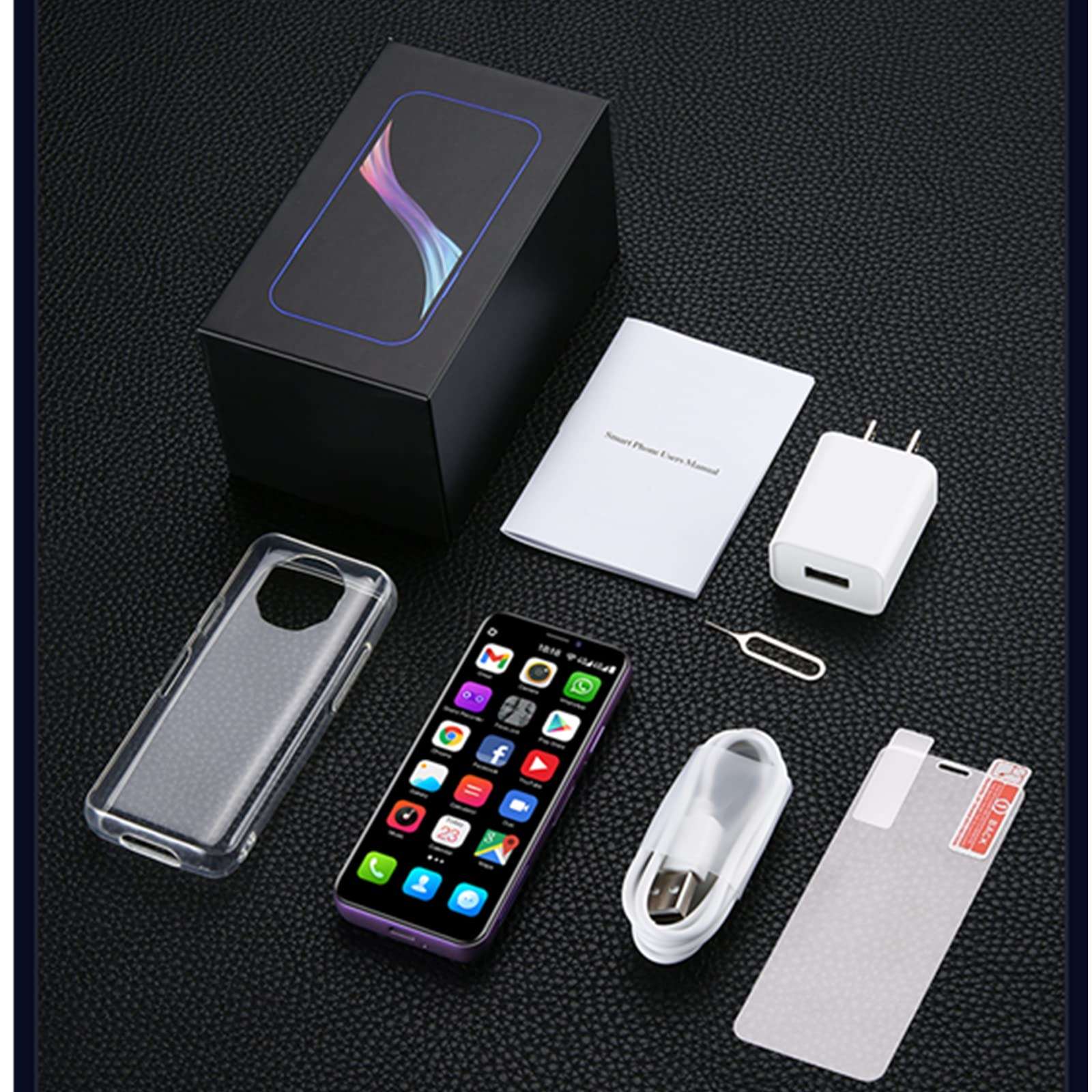 S10I Unlocked Mini 4G Android Smart Phone 3.5" Dual Sim Ultra Thin Card Student Palm Cellphone Compatible with Whatsapp Face Fingerprint 2050mAh Global Version (Star Black, 3GB+64GB) 5