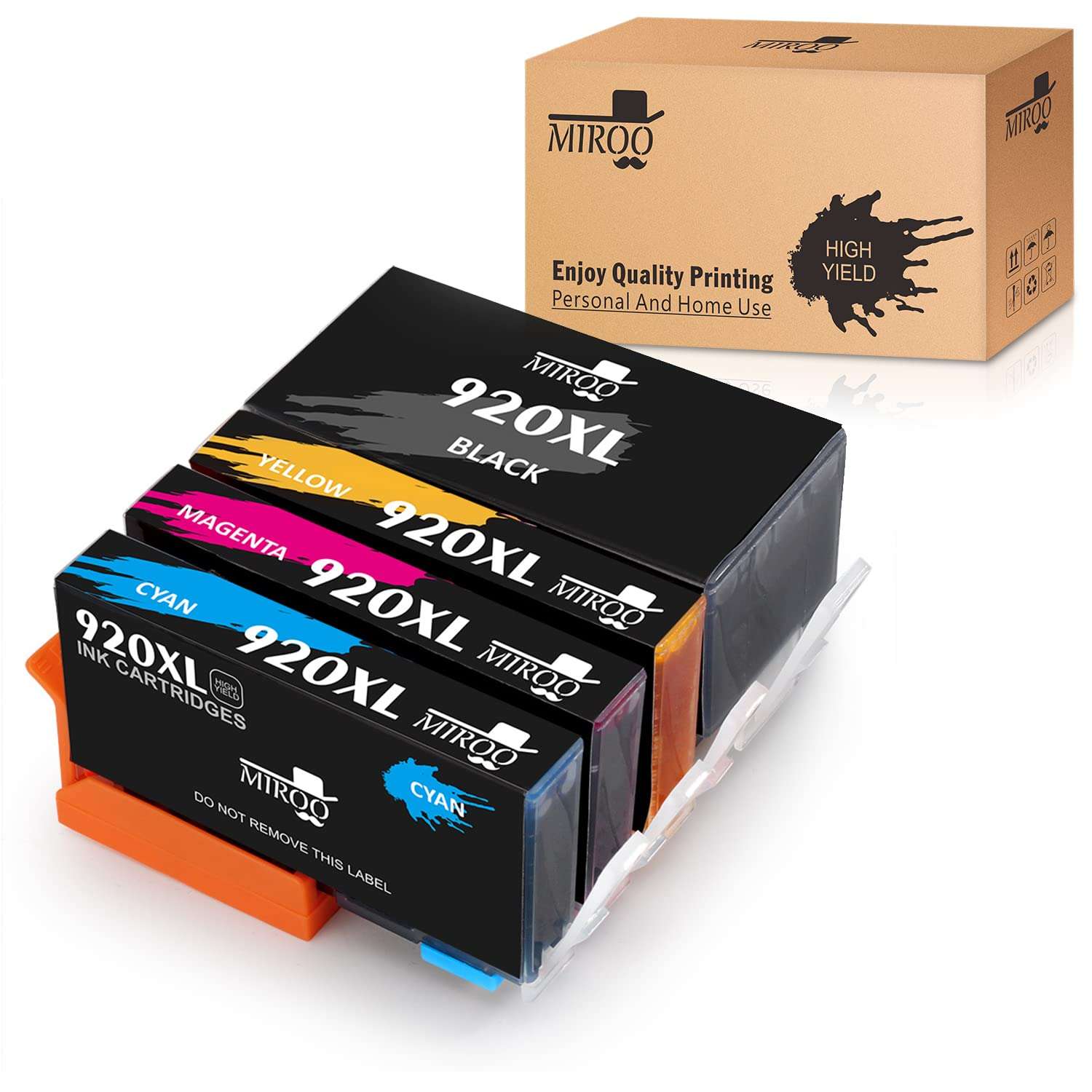 MIROO Replacement for HP 920 XL Ink Cartridge High Capacity, Compatible with HP OfficeJet 6500a 6500 6000 7500a 7500 7000 Inkjet Printer ( Pack of 4 ) 1