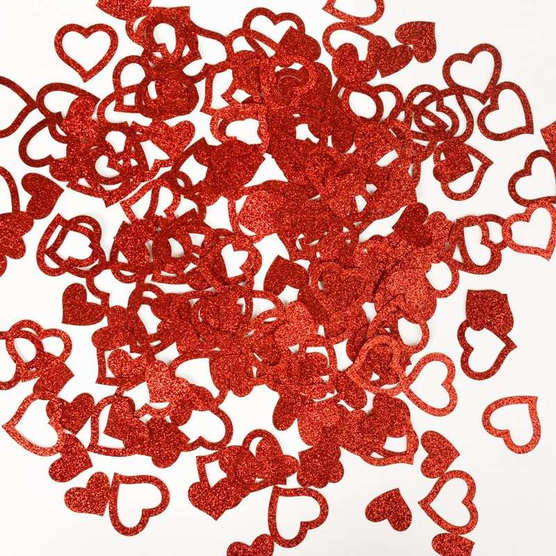 100Pcs Red Heart Paper Confetti Glitter Wedding Birthday Baby Shower Party Favors Love Theme Table Scatter Decorations Supplies 5