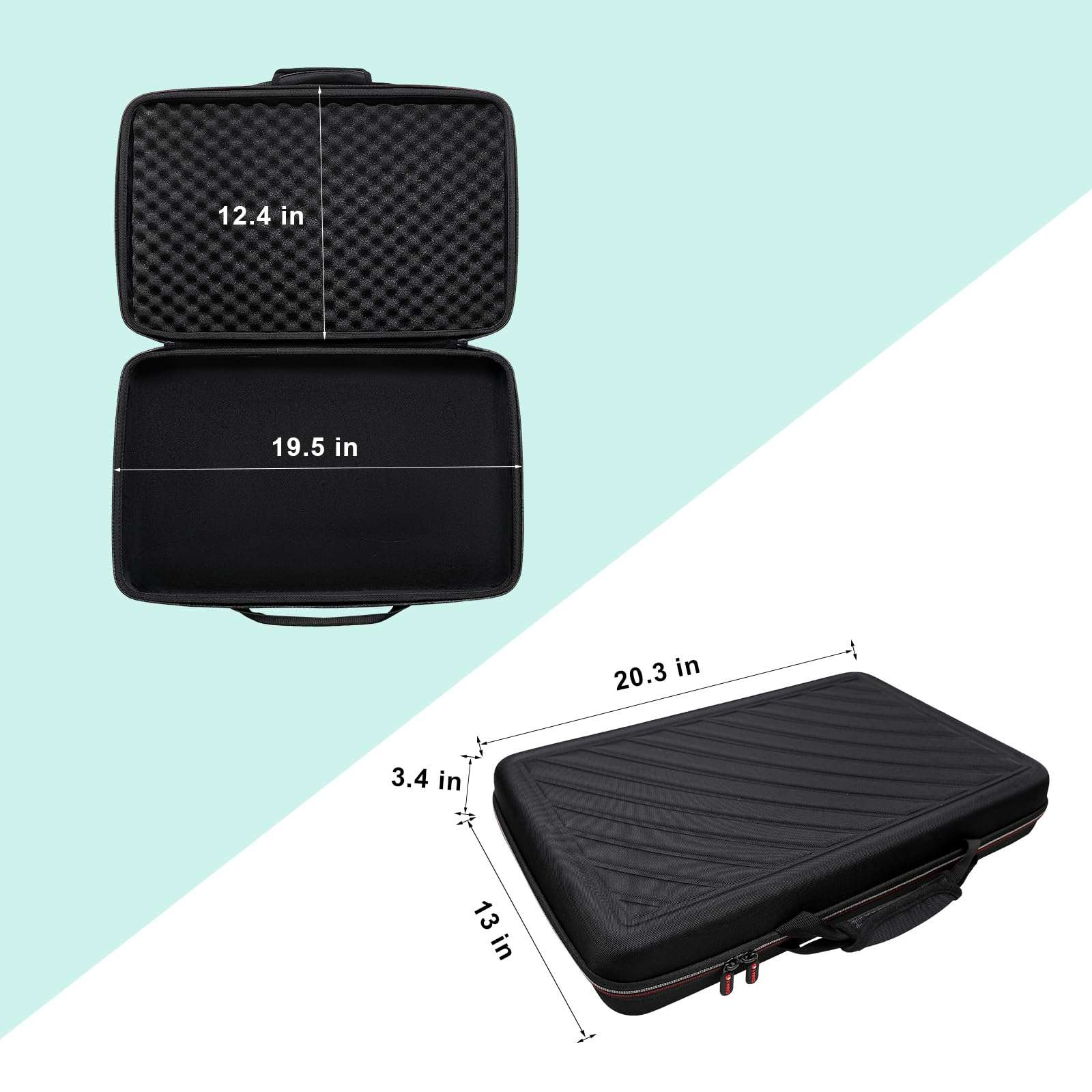 XANAD Black Case for Pioneer DJ DDJ-FLX4 2-deck or Hercules DJControl Inpulse 300 MK2 DJ Controller - Protective Carrying Storage Bag 4