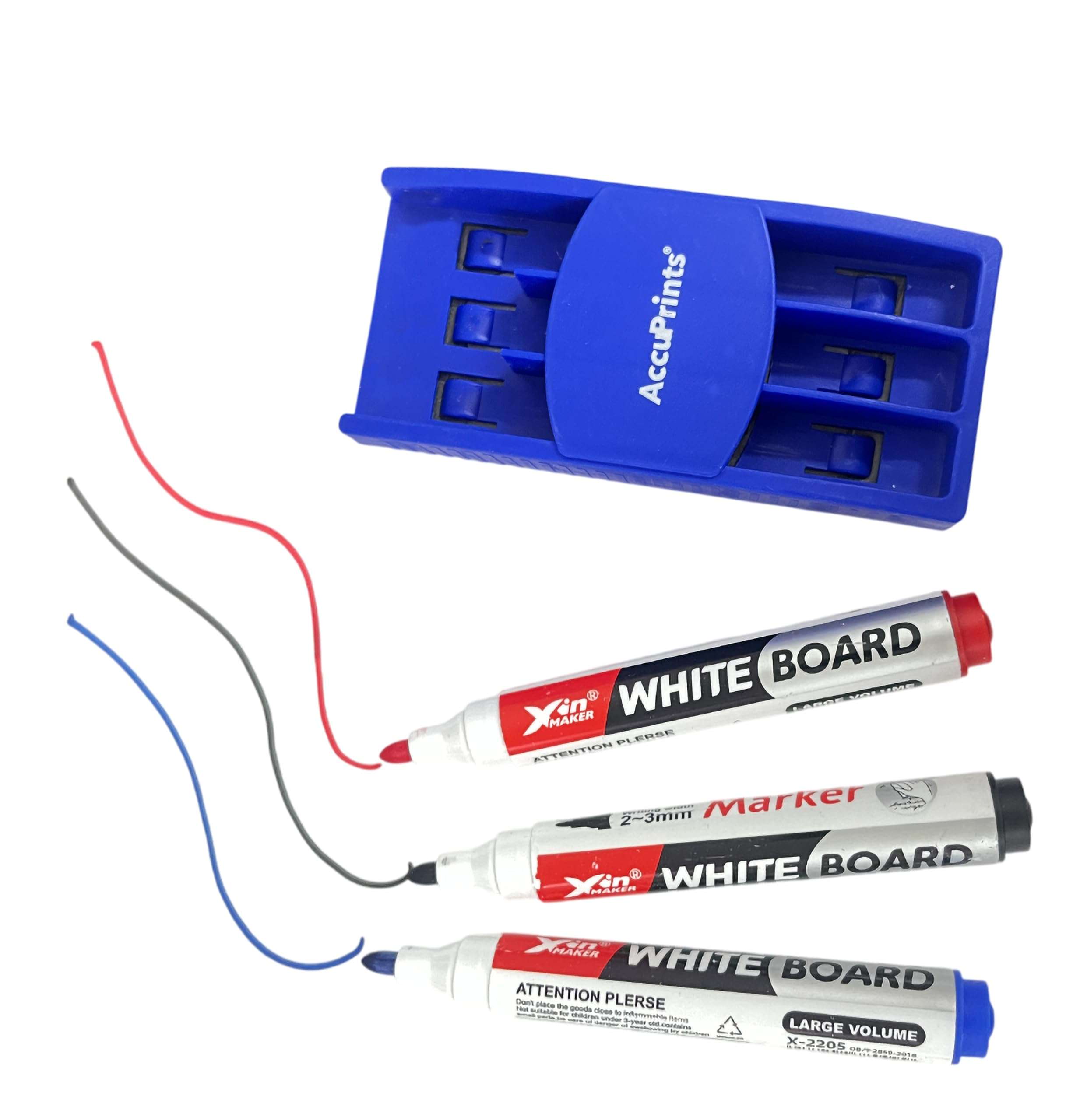 AccuPrints Set of 3 White Board Marker with Magnetics Dusters | Markers for White Board Magnetics Dry Erase Markers Fine Tip Low-Odor Whiteboard Markers with Dusters (Magnetic Duster 3 Set) (A6P0) 5