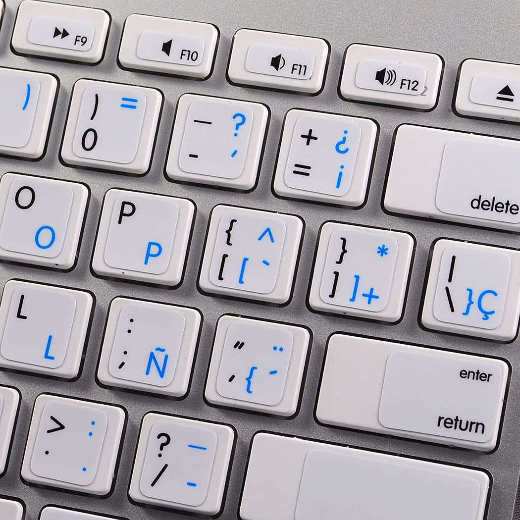 MAC English - Spanish (Traditional) Keyboard Labels ON White Background for Desktop, Laptop and Notebook 1