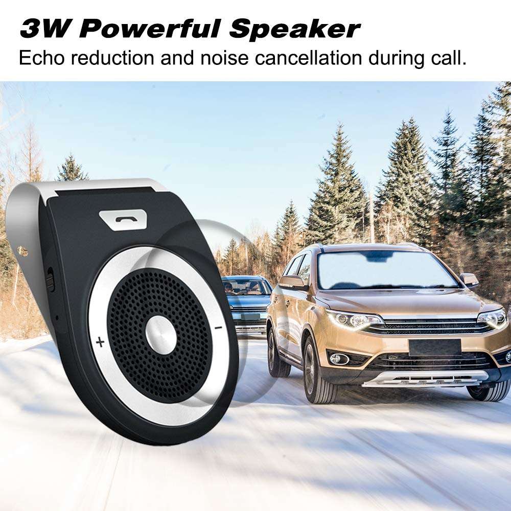 Bluetooth Car Speaker, Aigital Bluetooth Car Speakerphone with Visor Clip, Protable Bluetooth Speaker for Home&Outdoor, Auto Off/Connection, Siri&Google Voice Assistant/Handsfree Calls/Music Playing 5