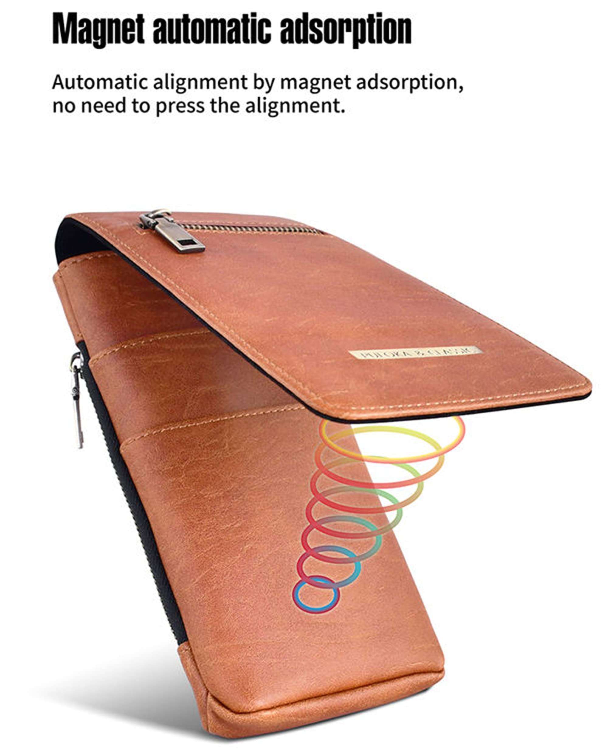 PULOKA Unisex Universal Pu Leather Mobile Pouch with Belt Loop and Clip, Multipurpose for All Smartphones Upto Medium Brown 4