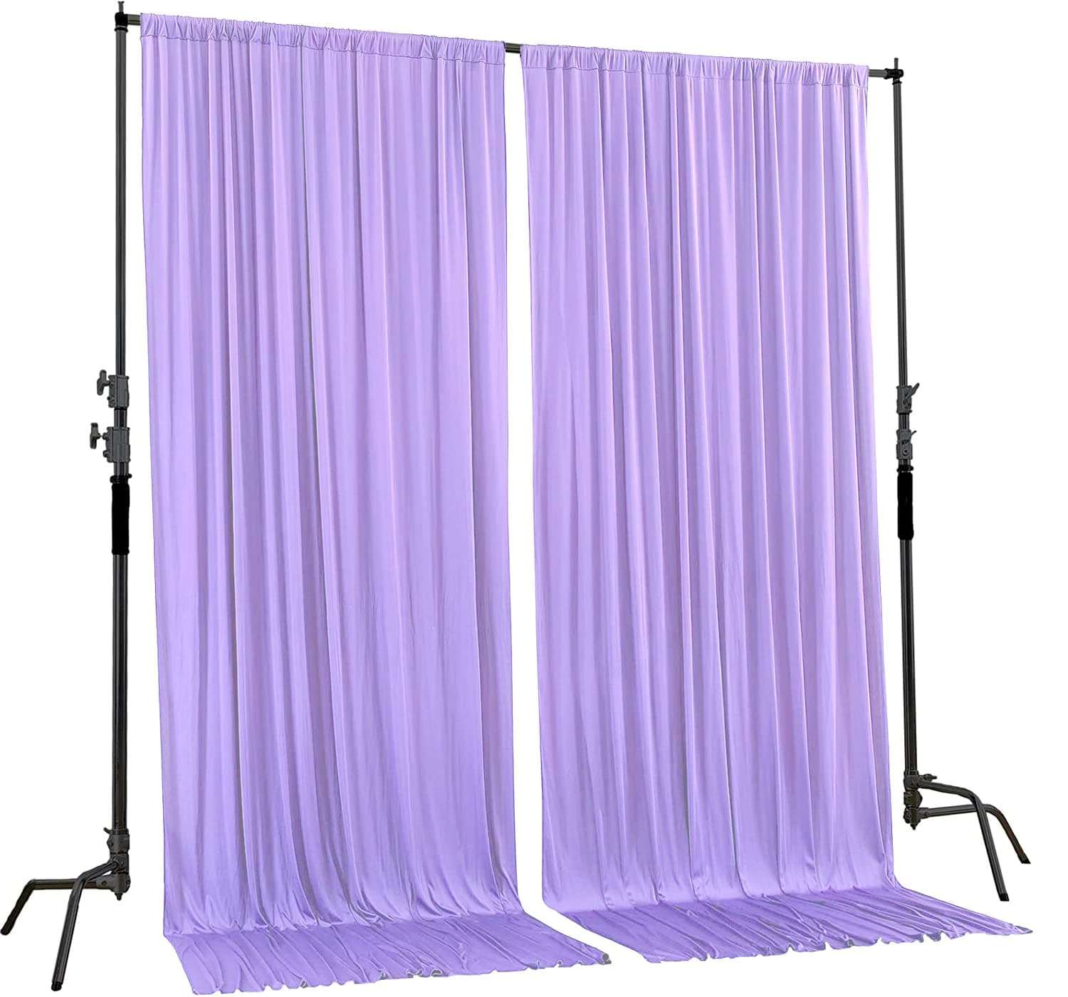 AK TRADING CO. 10 feet x 8 feet IFR Polyester Backdrop Drapes Curtains Panels with Rod Pockets - Wedding Ceremony Party Home Window Decorations - Lavender 3