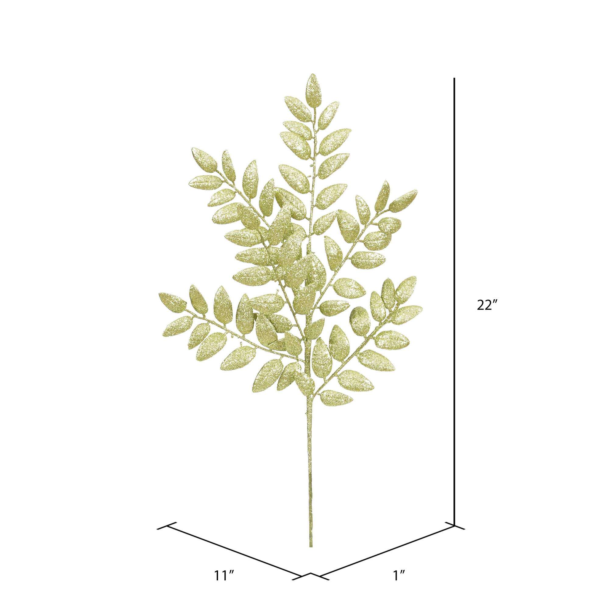 Vickerman 22" Lime Glitter Honey Locust Artificial Christmas Spray. Includes 6 Sprays per Pack. 3
