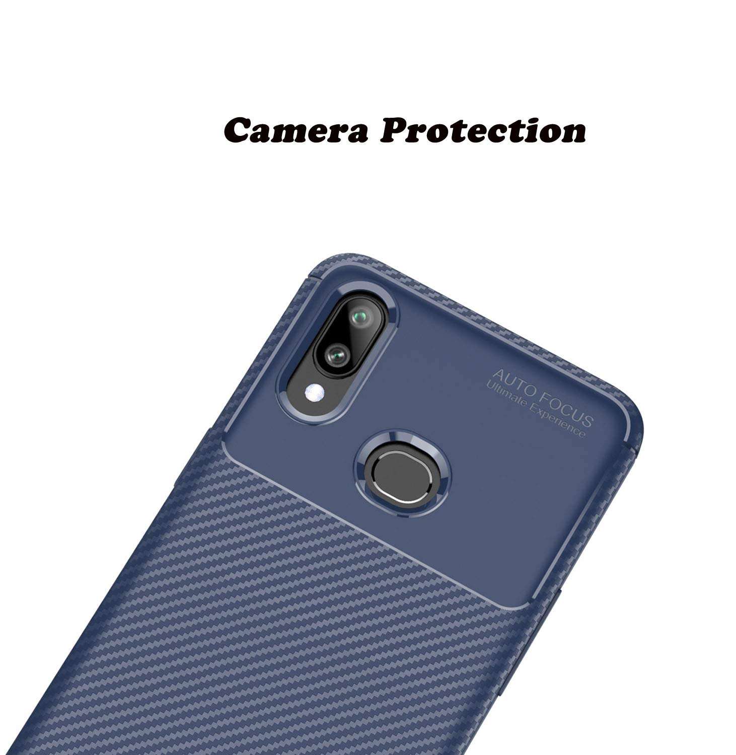 Designed for Samsung Galaxy A30 / A20 Case Carbon Fiber Business Style Ultra Thin Lightweight Cover (Blue) 2