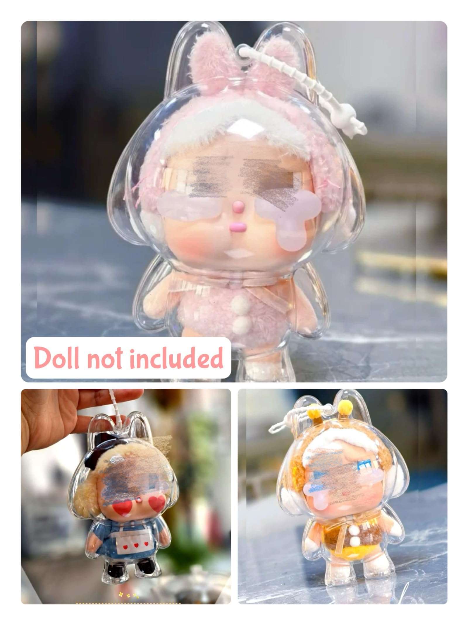 Protective Case for Crybaby,Acrylic Display Case with Silicone Strap,Clear Storage Cover for Crybaby,Clear Acrylic Display Case for Crybaby Dolls (NO Dolls only case) 3