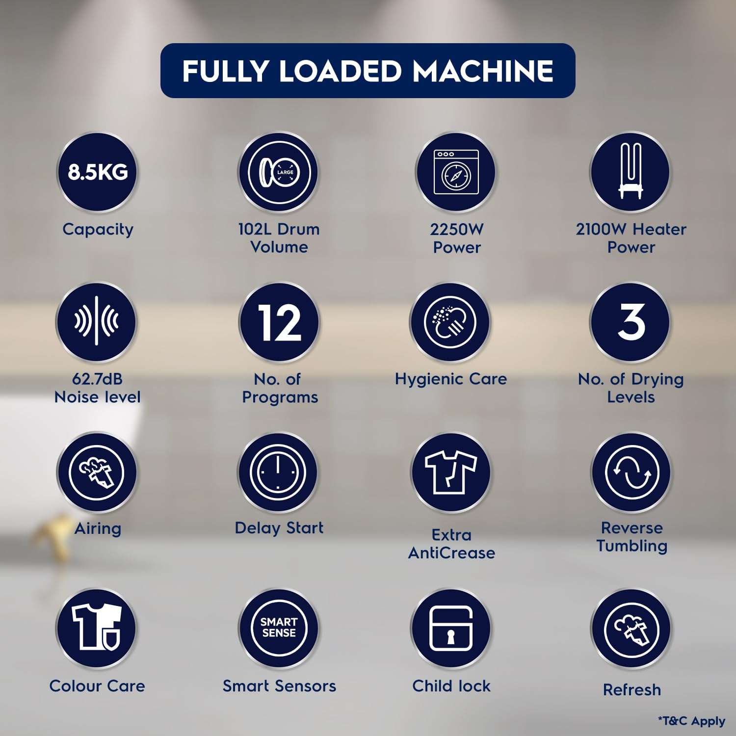 Electrolux 7.5Kg Fully Automatic Front Load Venting Dryer, Scandinavian Design with Reverse Tumbling, Smart Sensors, Colour Care Function, White, UltimateCare 300, EDV754H3WB 5