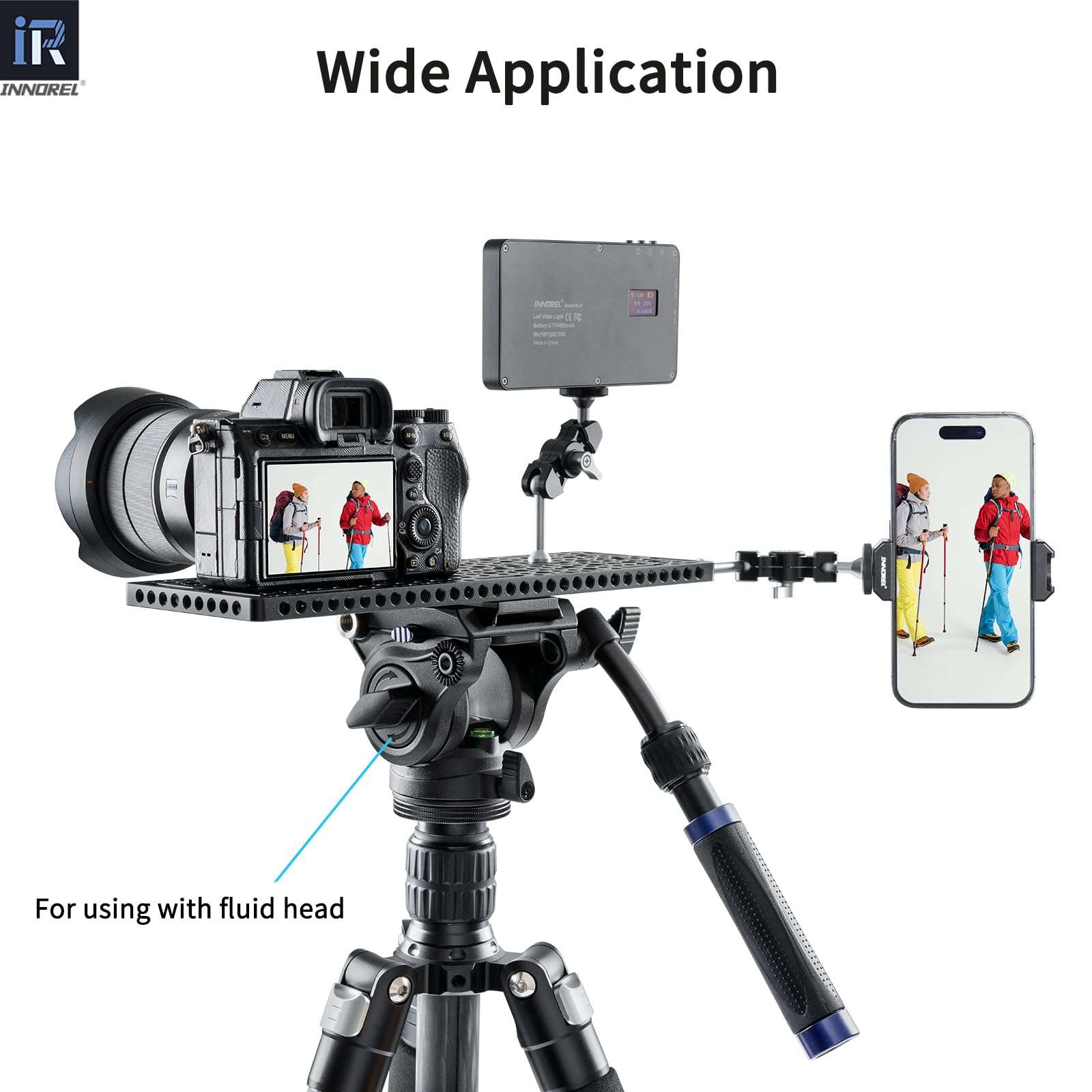 INNOREL CP3010 Multi-Functional Cheese Plate with 1/4" & 3/8" Threads, Expansion Mounting Switching Cheese Plate, Installing Cheese Board Camera Cage On Guide Rail Block(11.8" x 3.9" x0.39") 5