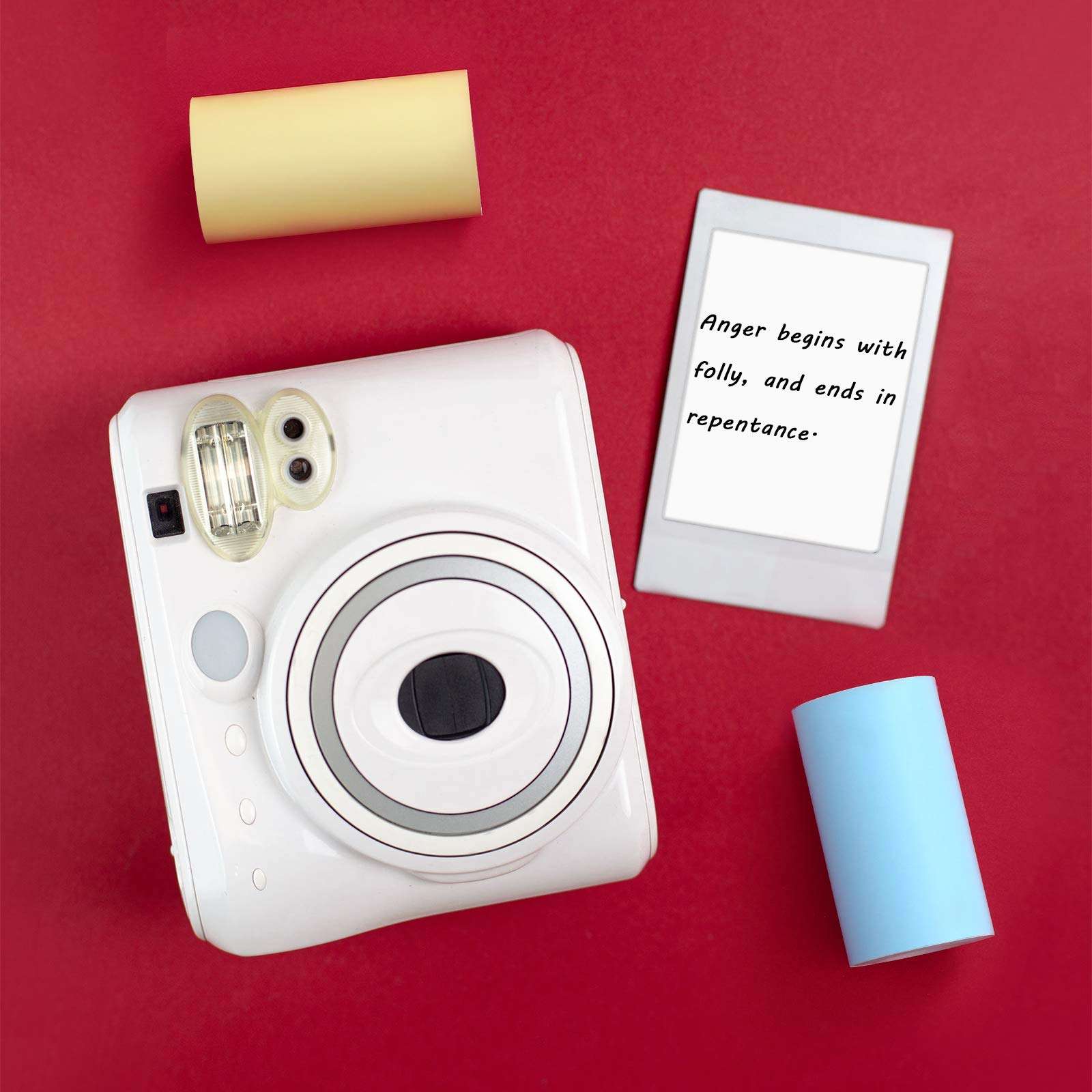 5 Pieces Glossy Printable Paper Roll Set Direct Thermal Paper Mini Thermal Printing Label with 1 Piece Self-Adhesive Printable Sticker for Portable Pocket Mobile Printer, 57 x 30 mm 5