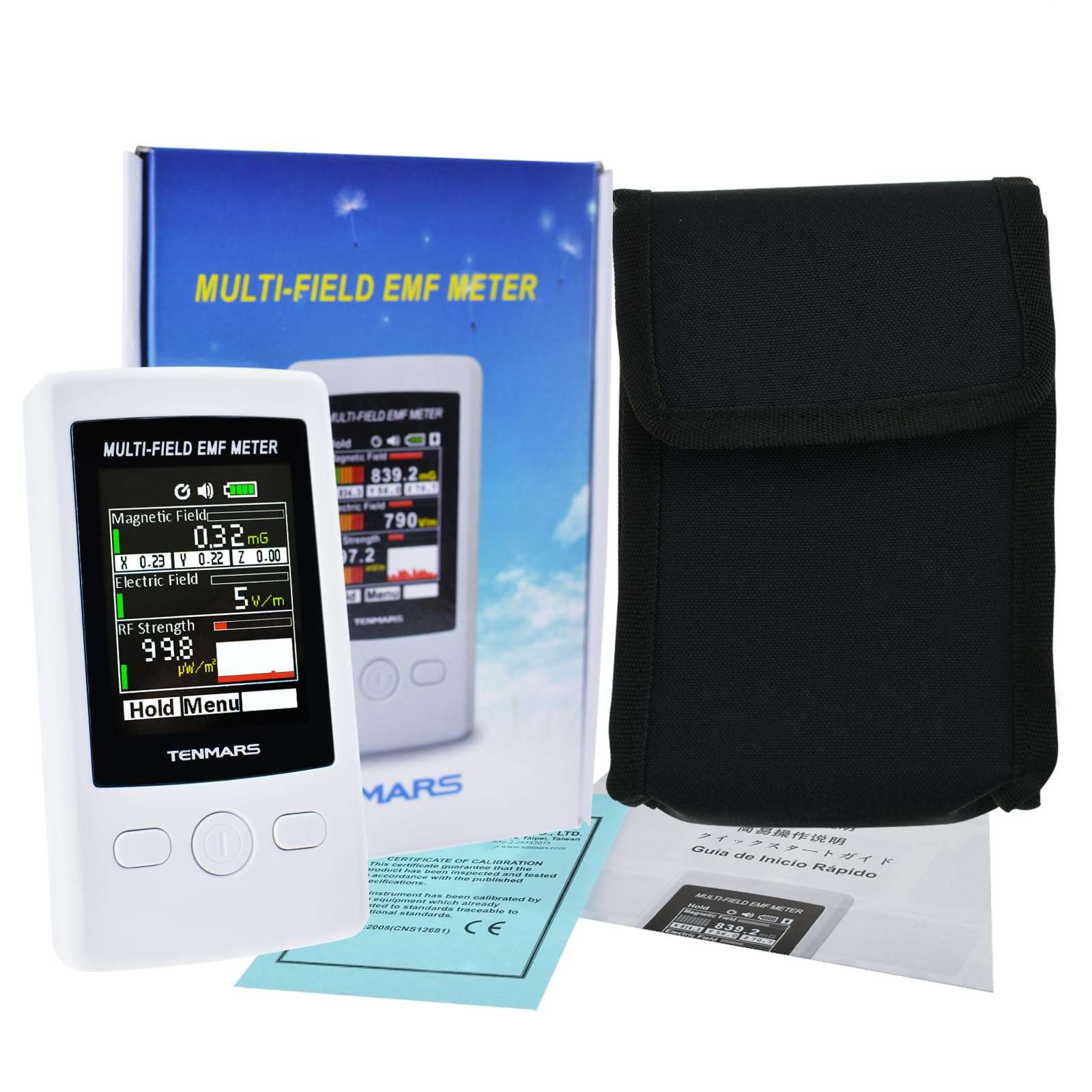 TENMARS Multi-Field EMF Meter Pocket ELF RF Gauss Meter 2000mG Electromagnetic Electric RF Field Strength Tester with Warning Indicator 3