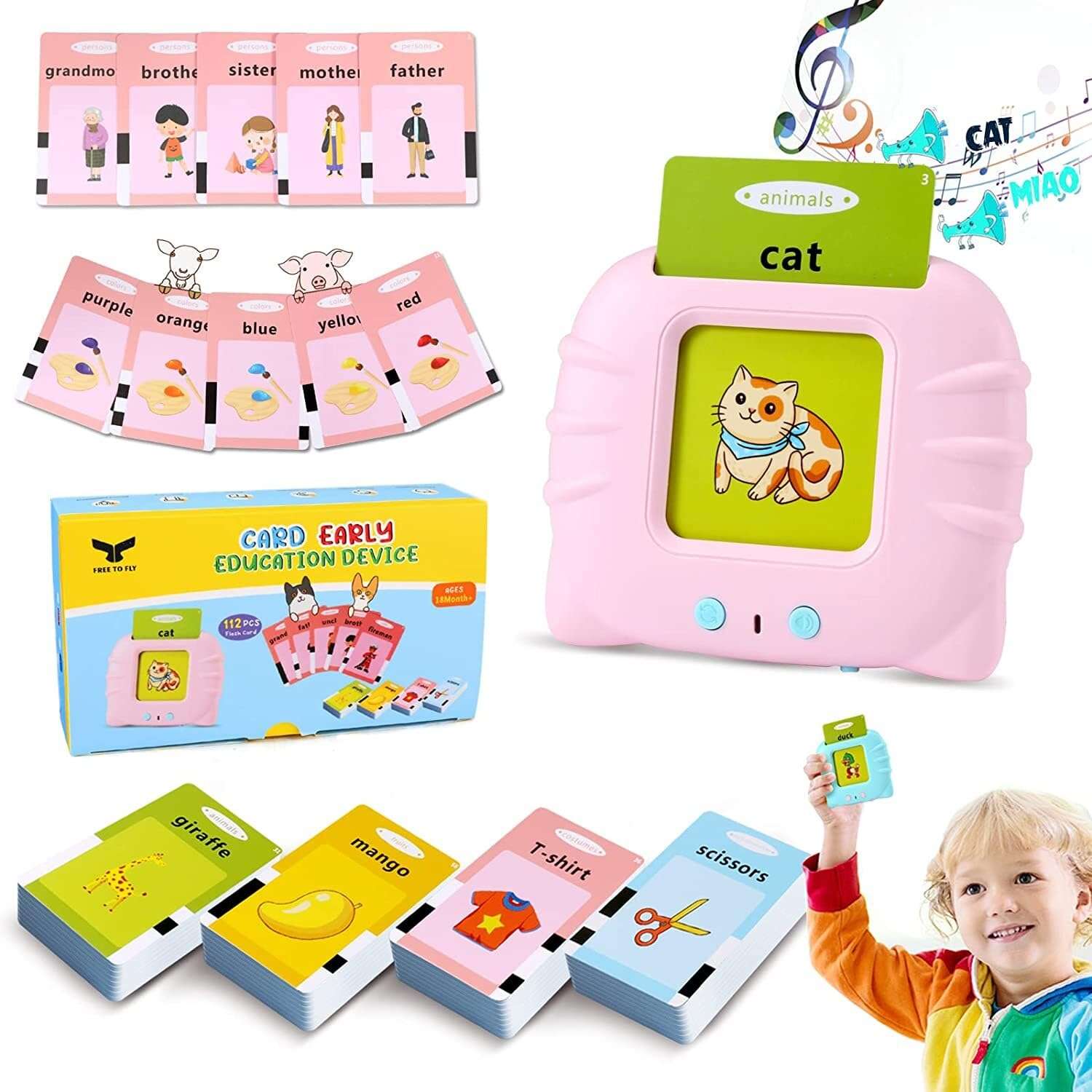 Royaldeals Toys Talking Flash Cards- Learning Toys for Toddlers - for Age 2 3 4 5 6 1