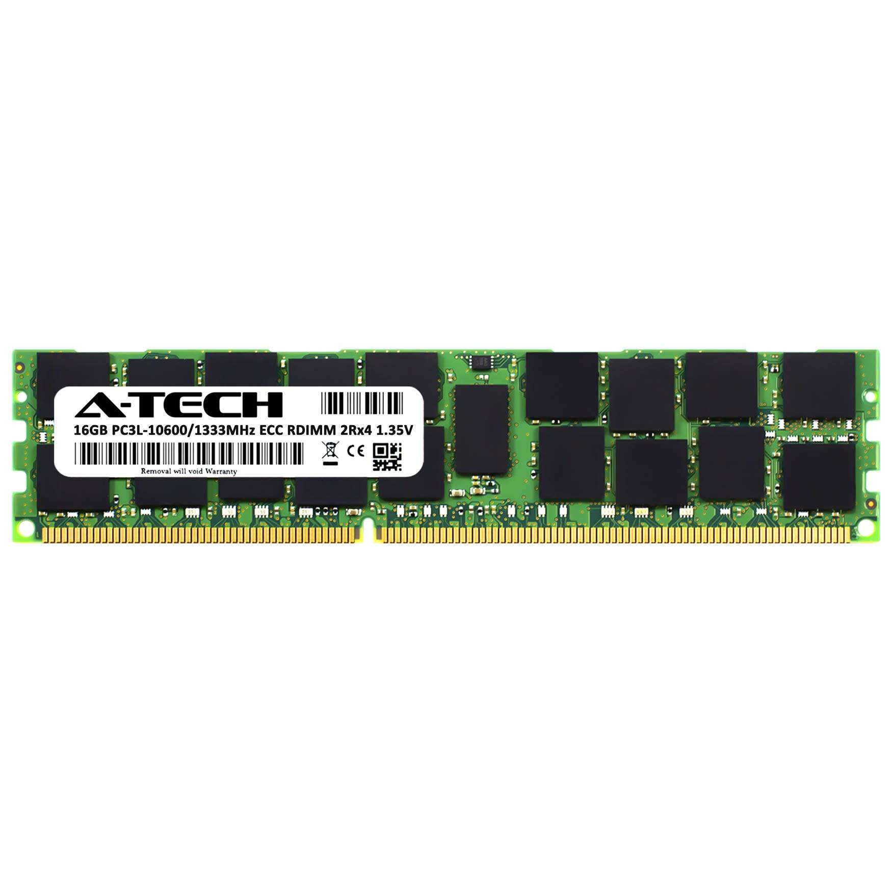 A-Tech 16GB RAM Replacement for Samsung M393B2G70BH0-YH9Q8 | DDR3/DDR3L 1333MHz PC3L-10600R 2Rx4 1.35V ECC RDIMM Registered 240-Pin DIMM Memory Module 2