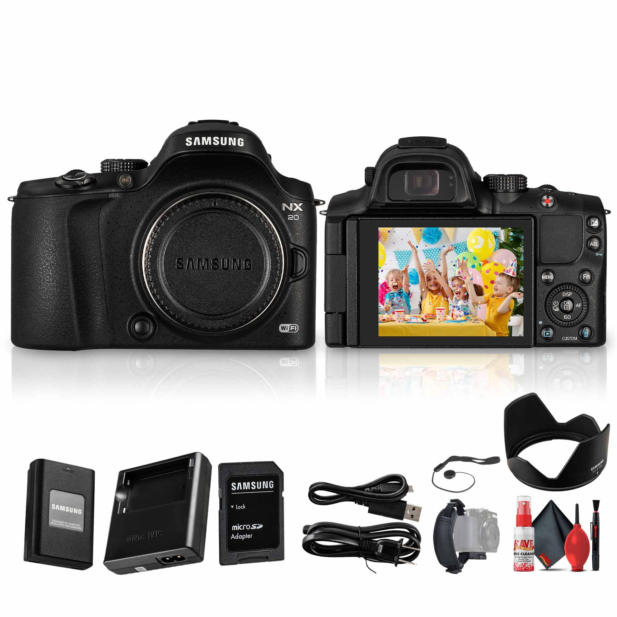 Samsung NX20 Digital Camera Bundle Including Battery, Charger, Hand Strap, Cleaning Kit, Cap Keeper 1
