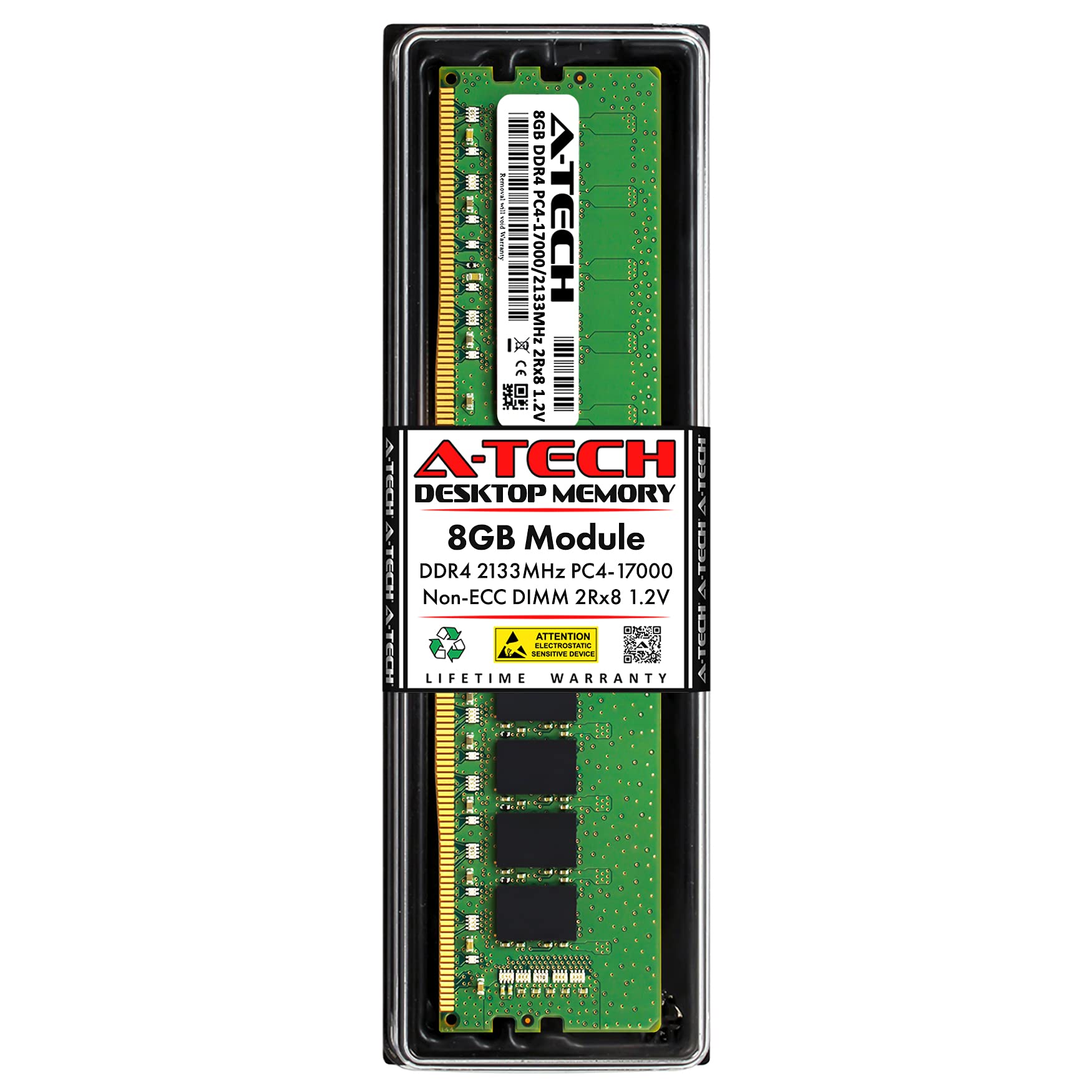 A-Tech 8GB RAM Replacement for Supermicro MEM-DR480L-CL01-UN21 | DDR4 2133MHz PC4-17000 2Rx8 1.2V UDIMM Non-ECC 288-Pin DIMM Memory Module