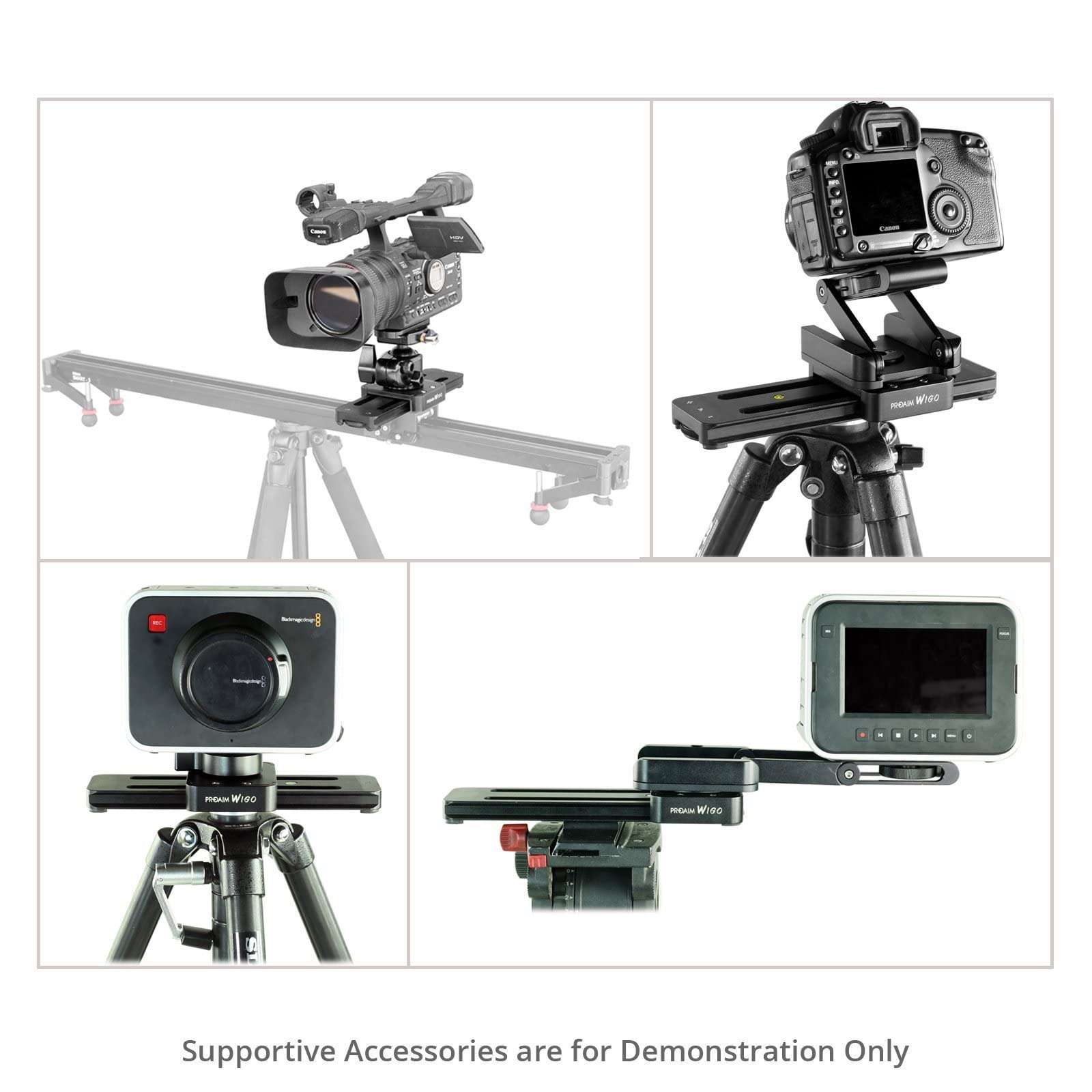 Proaim Wigo 15” Portable DSLR Camera Camcorder Slider with Load Capacity 8Kg/17.63lb | Professional Track Dolly Rail Slider Tripod Compatible Video Stabilization System (SL-WG-15) 3