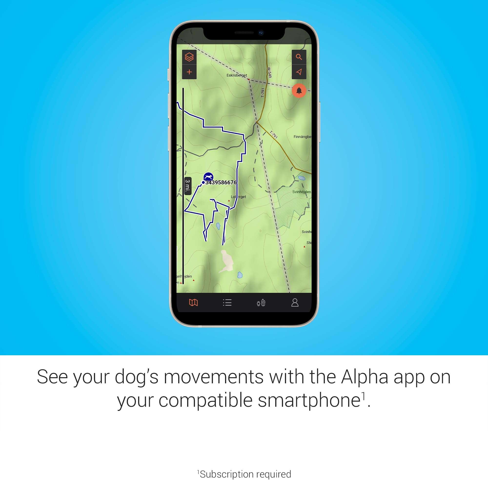 Garmin Alpha® LTE, Cellular Technology Dog Tracker, See Your Dog's Movements On Your Compatible Smartphone or Integrate it with Your Garmin Dog Tracking System to Track via VHF or LTE 5