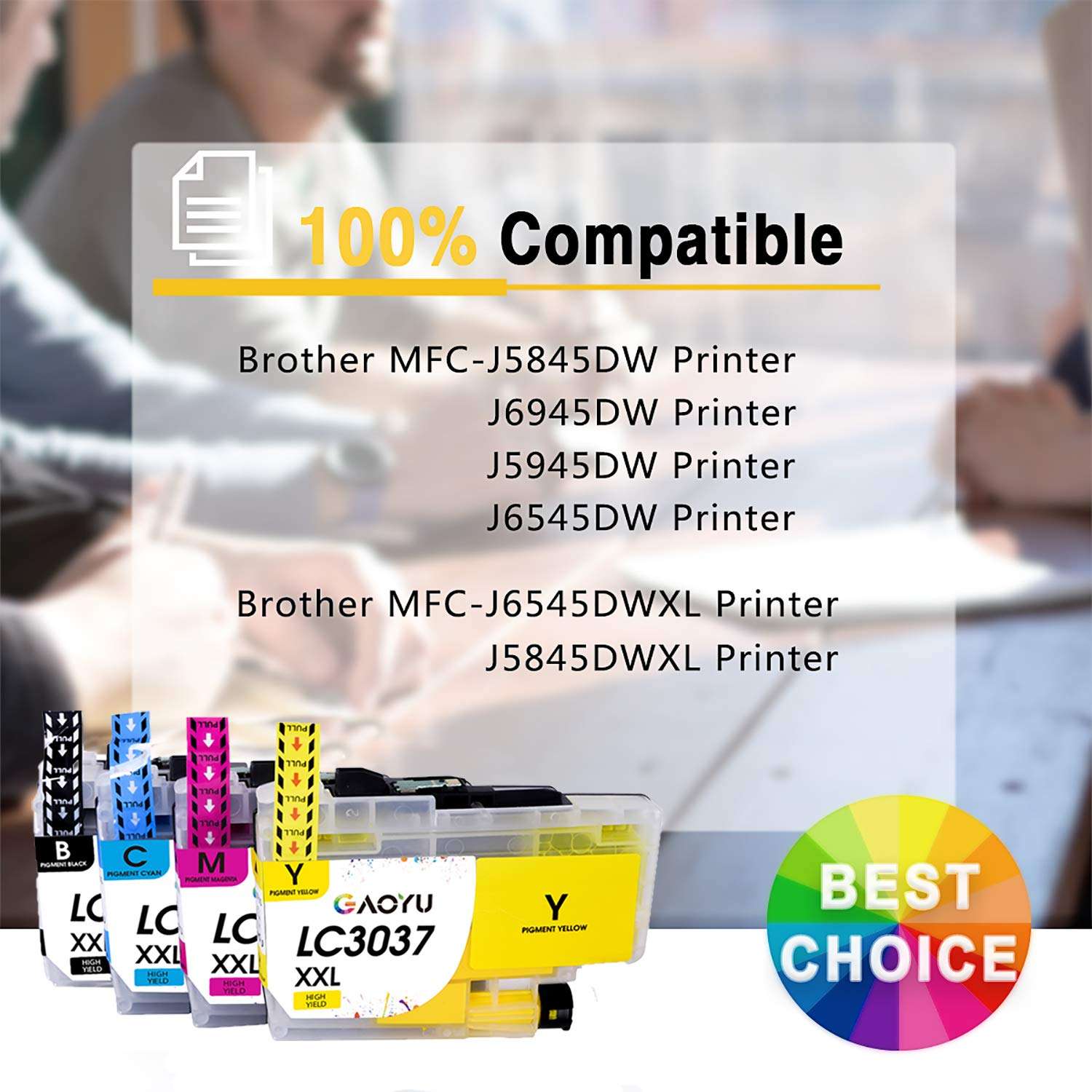 GAOYU LC3037XXL, Compatible Ink Cartridge Replacement for Brother LC3037XXL LC3039 Super High-Yield with Brother MFC-J5845DW MFC-J5945DW MFC-J6545DW MFC-J6945DW Printer, 4 Pack CMYBK 2