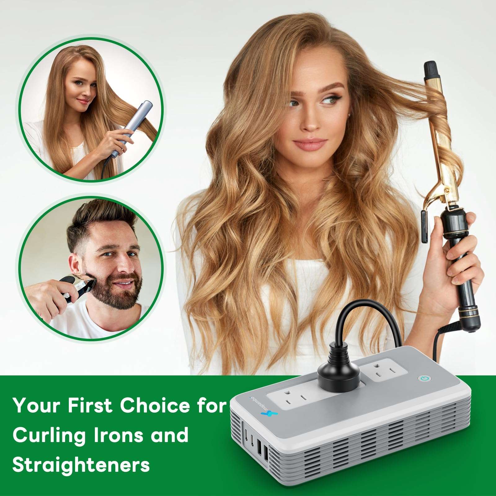 PD 65W 220V to 110V Converter for European Travel Quick charge, 220 to 110 Voltage Converter US To Europe for Curling Iron Hair Straightener, 350W International Power Adapter Converters (Type A C G I) 4