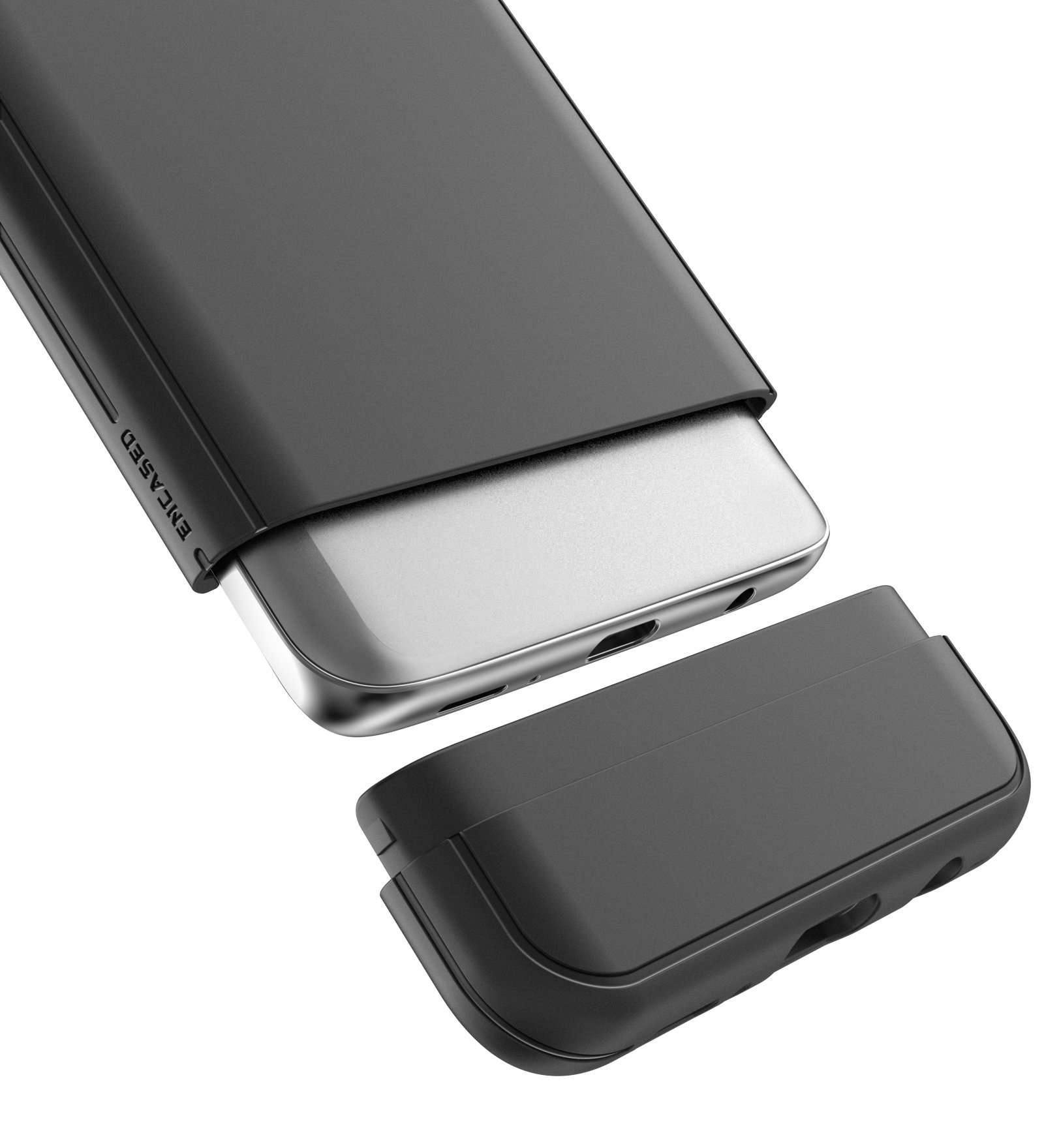 Encased Samsung Galaxy J8 Case, Slim Protective Grip Phone Cover (Slimshield Series) Ultra Thin Fit Design for Galaxy J8 - Smooth Black 3