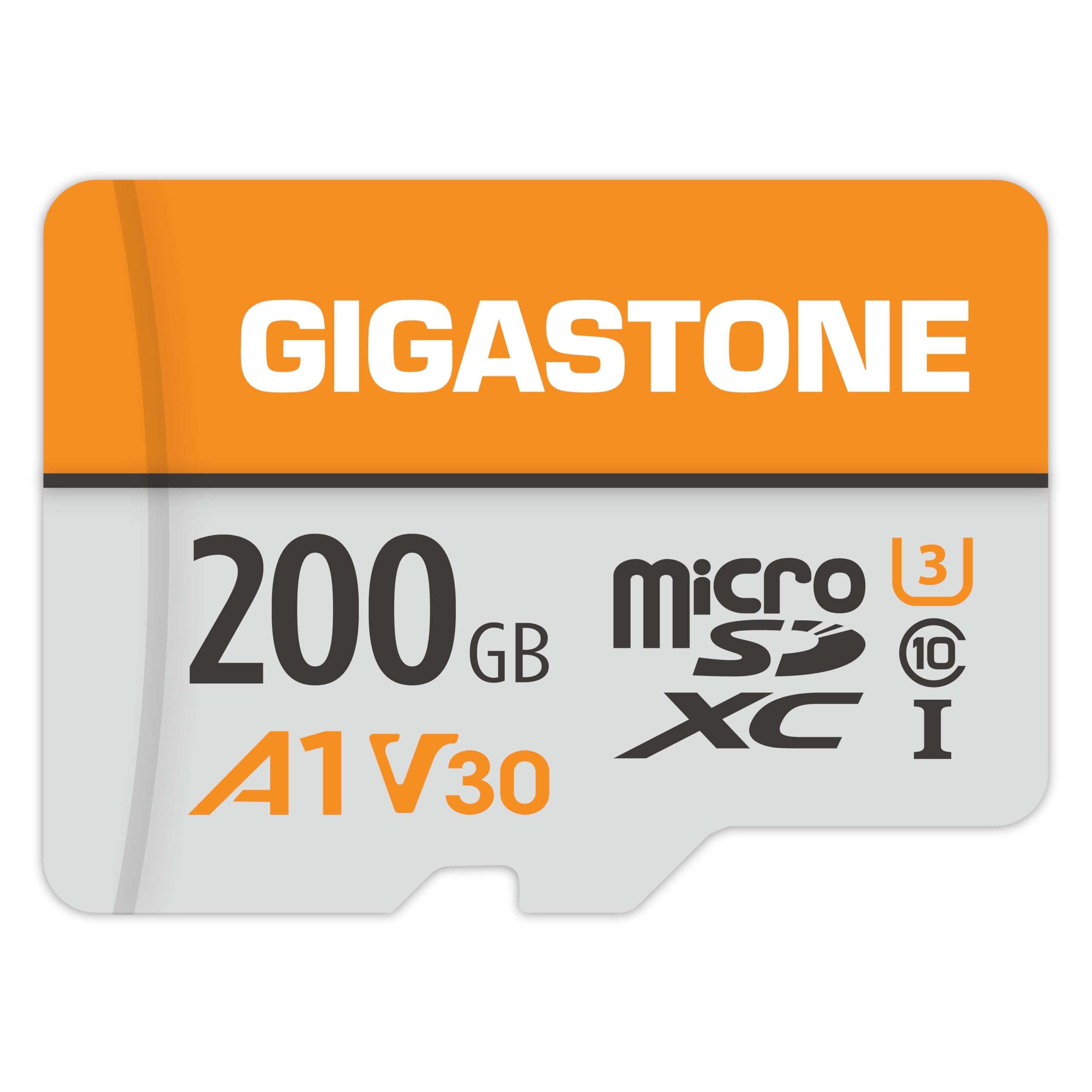 GIGASTONE 200GB Micro SD Card 2-Pack, A1 V30, 4K Video Recording, Compatible with Security Camera, Dash Cam, Drone, 100MB/s MicroSDXC Memory Card UHS-I V30 Class 10, with Adapter 1