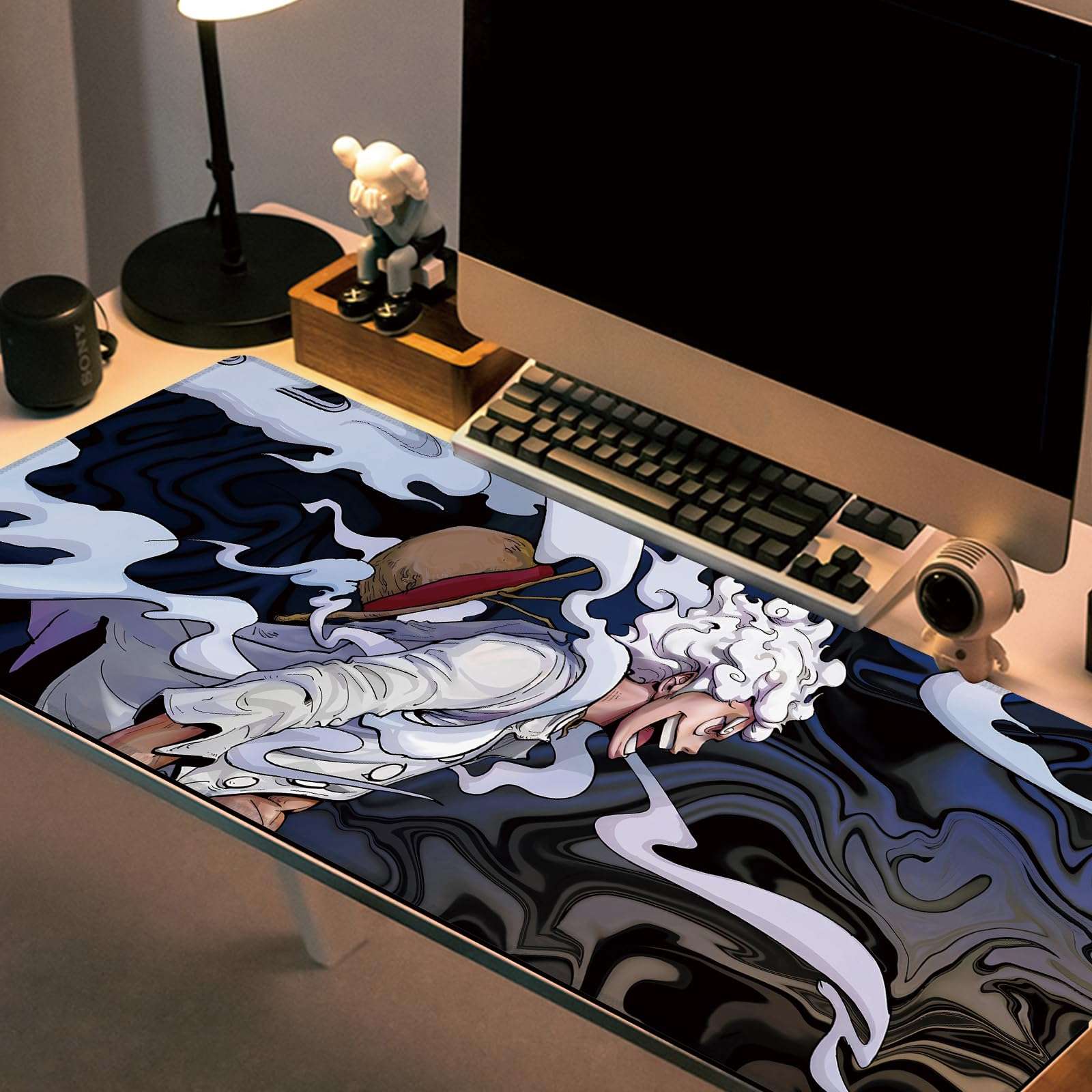 Anime Mouse Pad Gear 5 Luffy HD Print One Piece Mouse Pad Non-Slip Base and Stitched Edge Mouse pad Large Gaming Mouse Pad for Desk 35.5 x 15.7inch 2