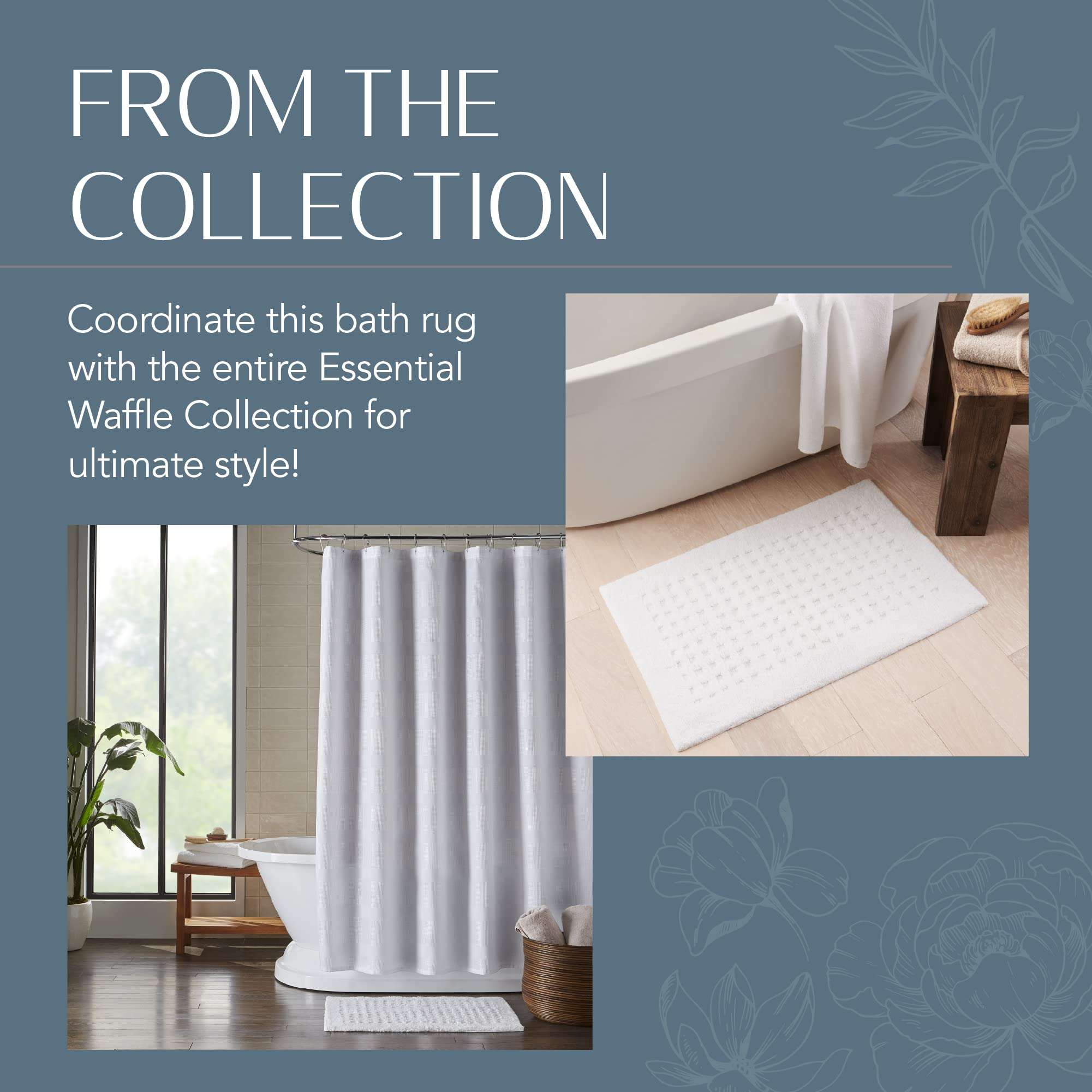 Elrene Home Fashions Essential Waffle Modern Soft Plush Absorbent Mat/Rug for Bath Tub, Shower, Vanity, or Sink, 20"x30", White 6