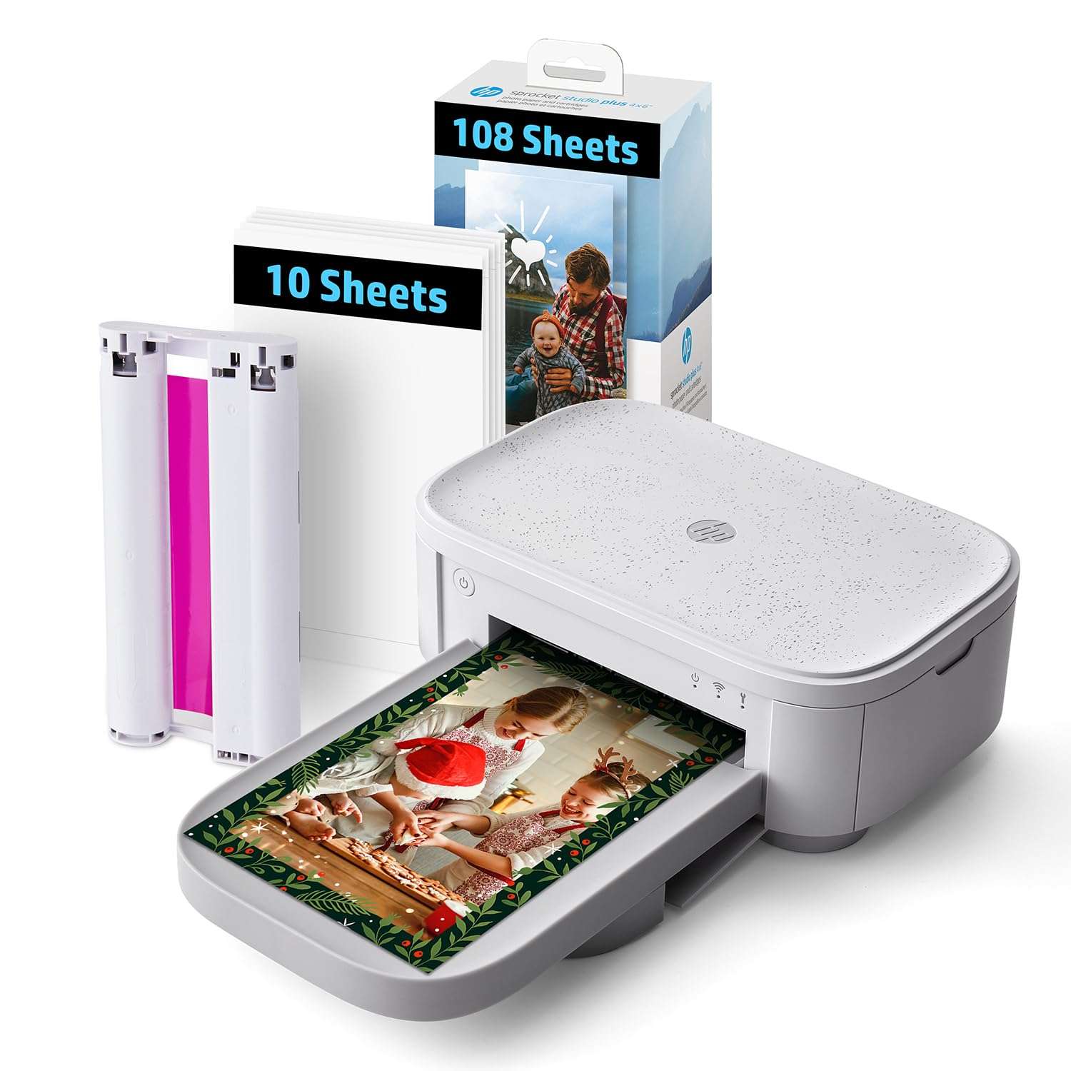 HP Sprocket Studio Plus 4x6 Instant Photo Printer – 118 Sheets & Cartridge Bundle - Wireless, Wi-Fi, Premium Dye Sublimation - Vibrant Color Pictures - Editing App for Fun, Creative Photos 2