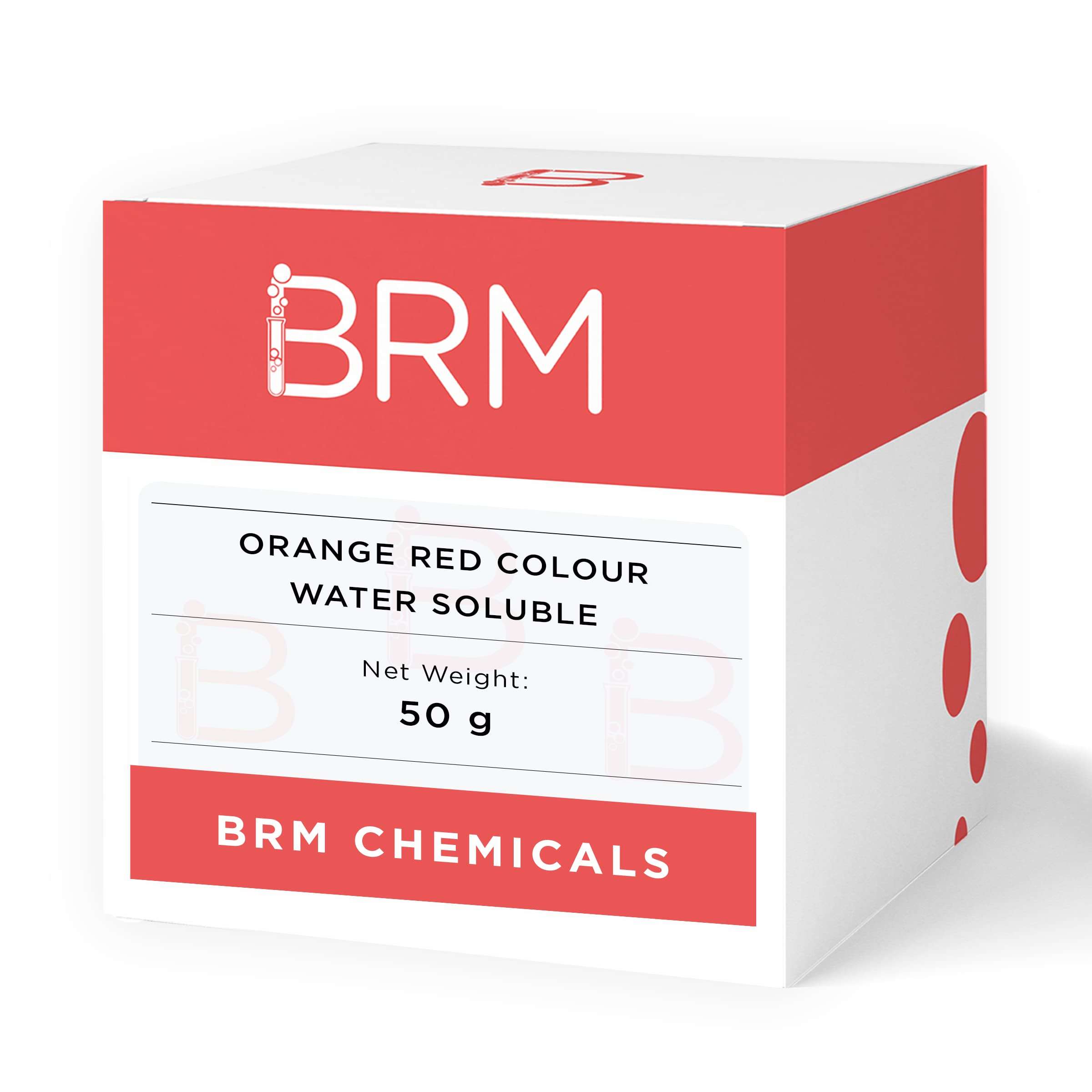 BRM Chemicals Orange Powder Colour - 50 Grams Water Soluble - for Soap Making, Shampoo Making, Lotions, Make Up, Cosmetics & DIY Personal Care 1