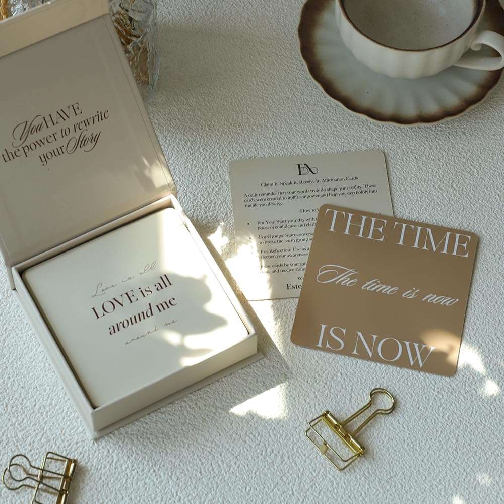 Esteem Affirmations Esteem Daily Affirmation Cards for Manifestation, Self Care, Self Love Stress Relief 4 x4 Inspirational with Quotes 50 Mindfulness Box Women and Men 5