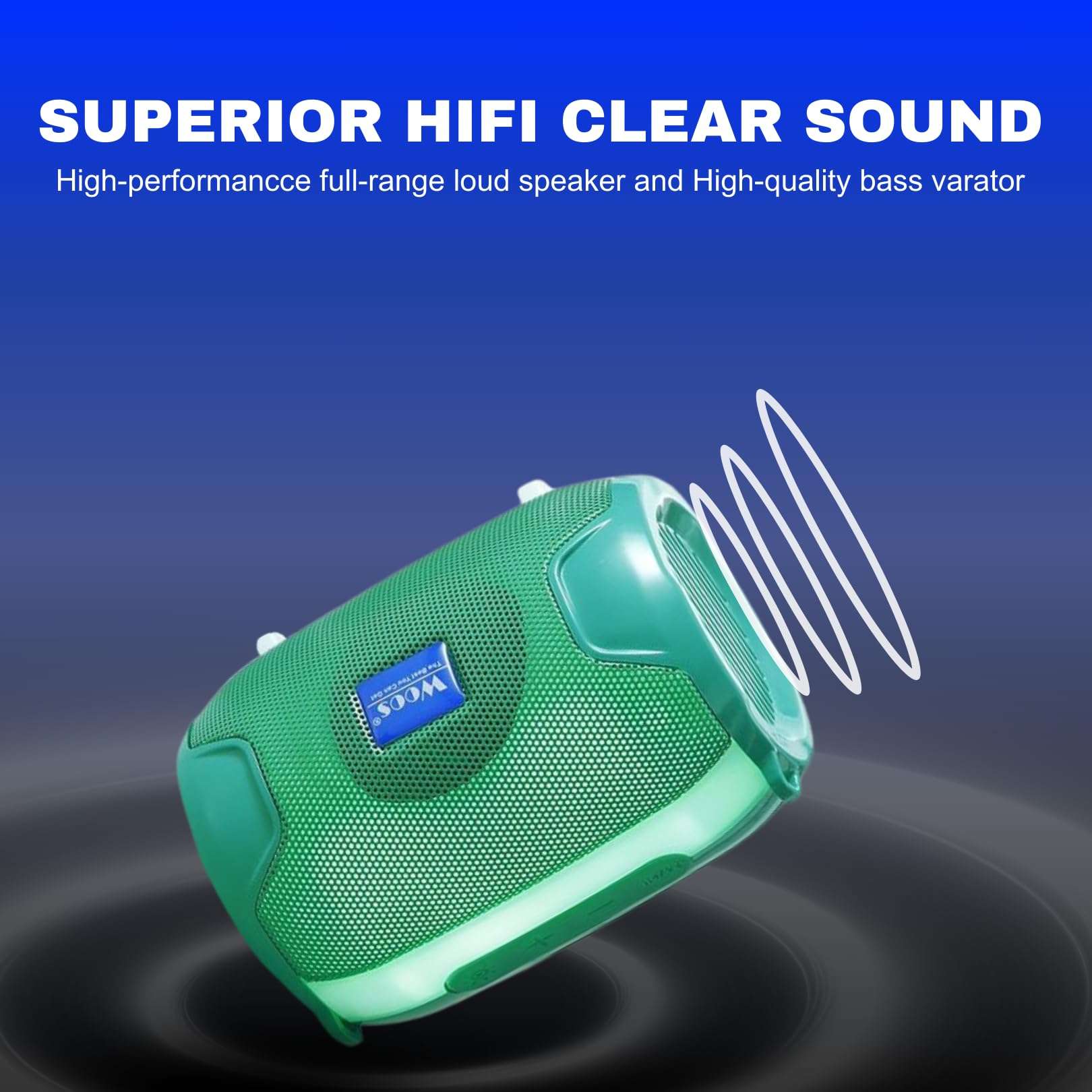 Woos BeatBall Unleash Stereo Power with Vibrant RGB, USB, TF, and FM - Innovative Design with Hanging Points for Portable Musical Bliss(Green) 3