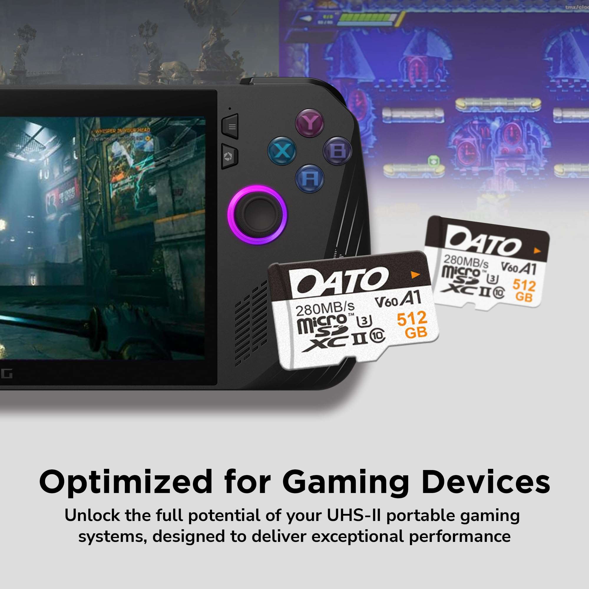 DATO 128GB Lightning microSD Card, UHS-II, A1, C10, U3, V60, Full HD, 4K, Up to 280/180 MB/s microSDXC Memory Card with Adapter, for Phones, Cameras, Portable Gaming Devices 6