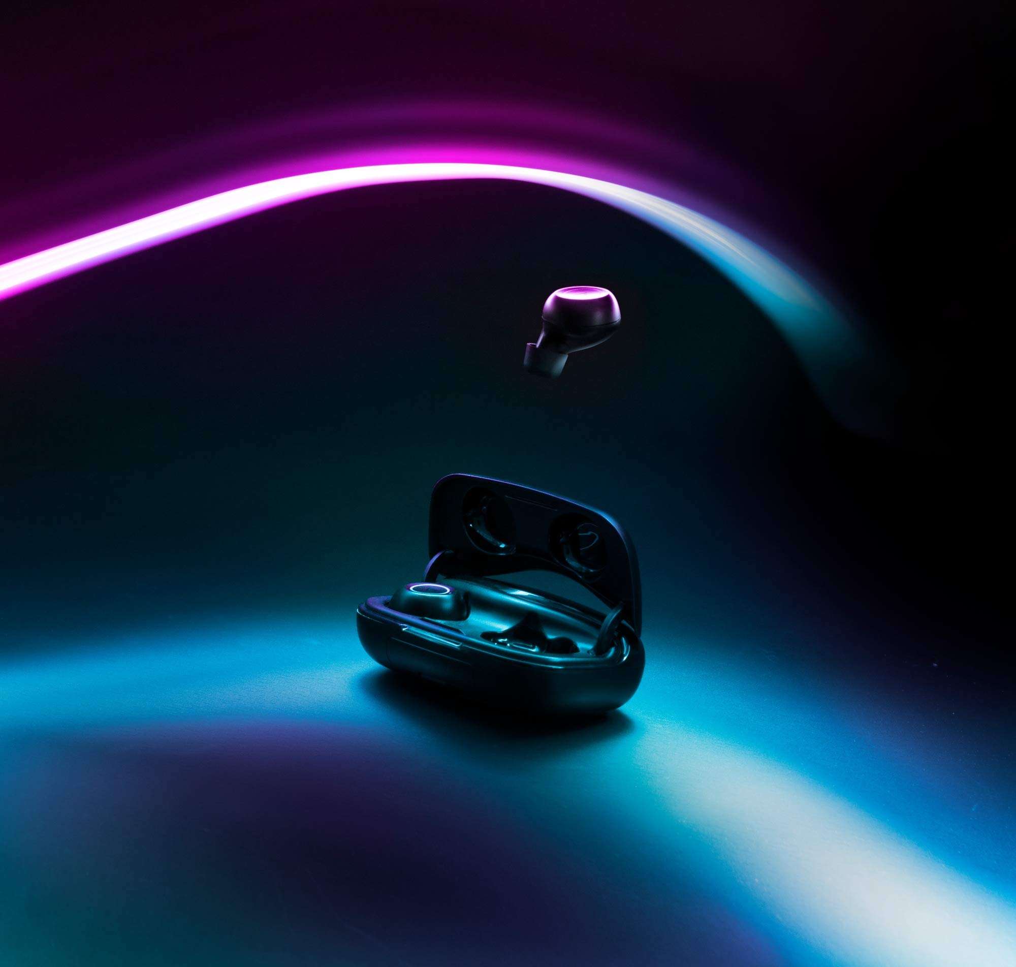 SVN Sound-Steve Aoki NEON 200 Wireless Earbuds- in Ear Headphones with Charging Case, Noise Cancelling Microphone, Touch Controls, LED Light System- Ear Pods for Music 6