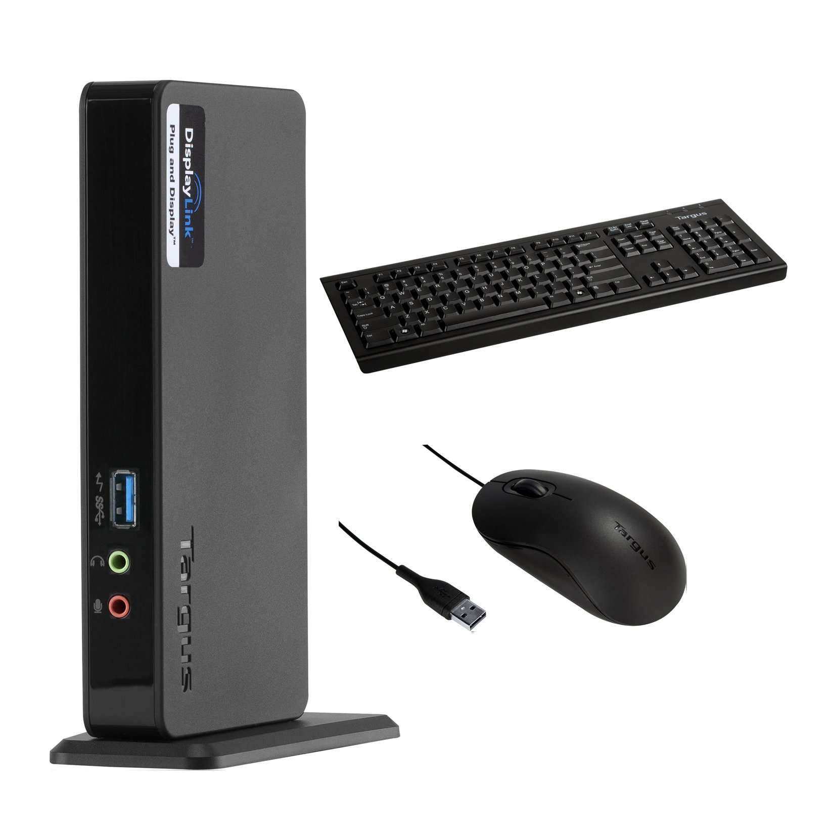 Targus Universal Workstation Bundle, Includes USB Keyboard, USB Optical Mouse and USB 3.0 SV Docking Station (BUS0375-50)
