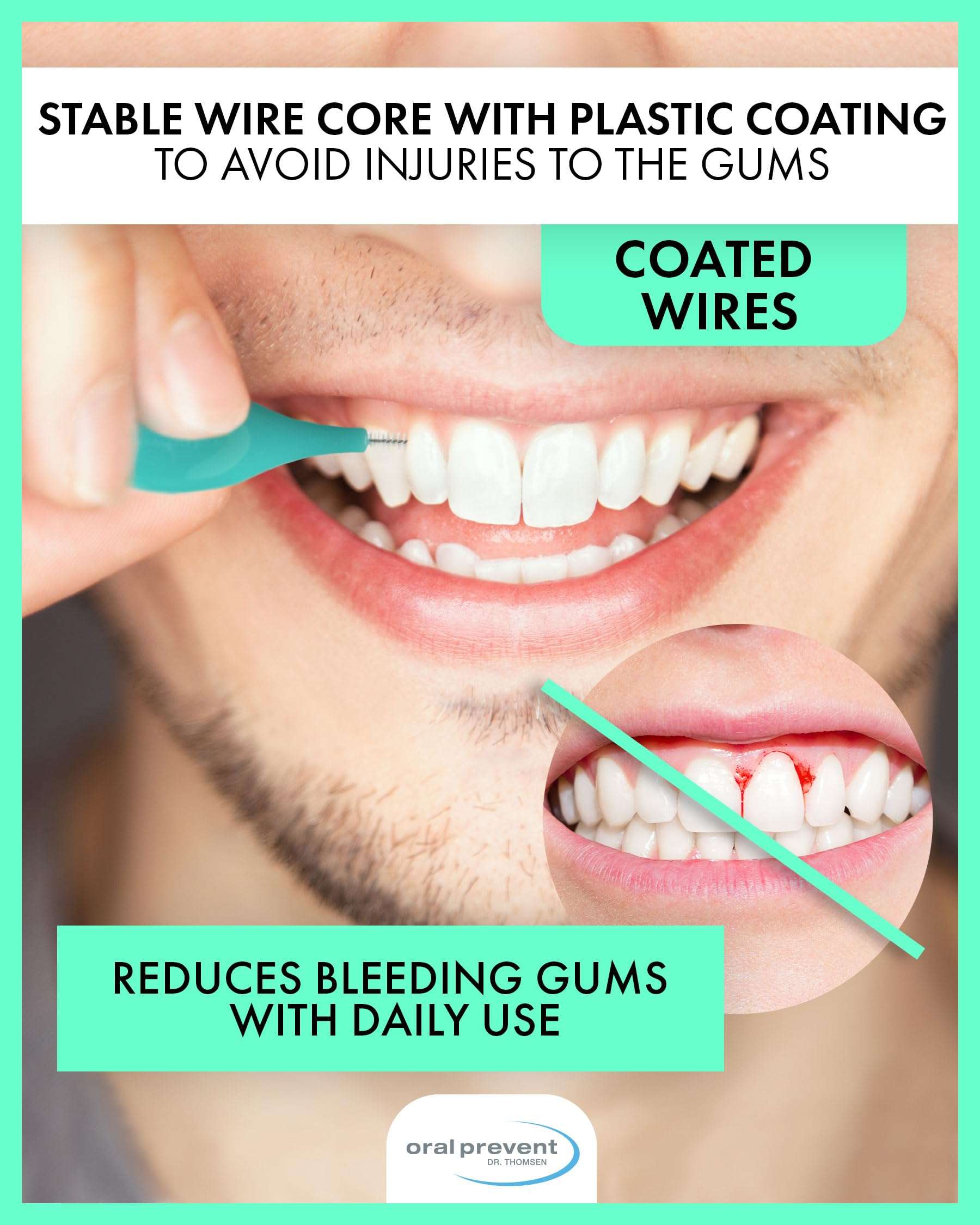 Oral Prevent 24 Pieces interdental Brushes - Tooth Cleaning for The interdental Spaces - Proxy Brushes - Tartar/Caries Prevention (0.40 mm, Pink) 4