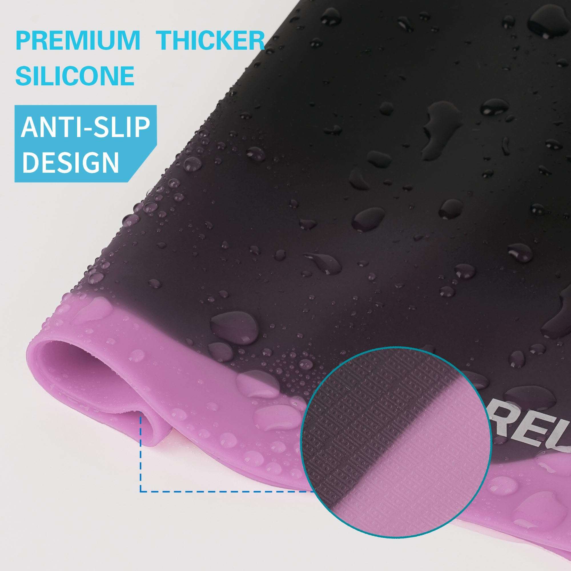 Extra Large Swim Cap for Long Hair Women Men Youth - Waterproof Silicone Swimming Cap for Braids and Dreadlocks Weaves, Hair Extensions, Curls & Afros, Swim Hats Keep Hair Dry, Easy to Put On and Off 5