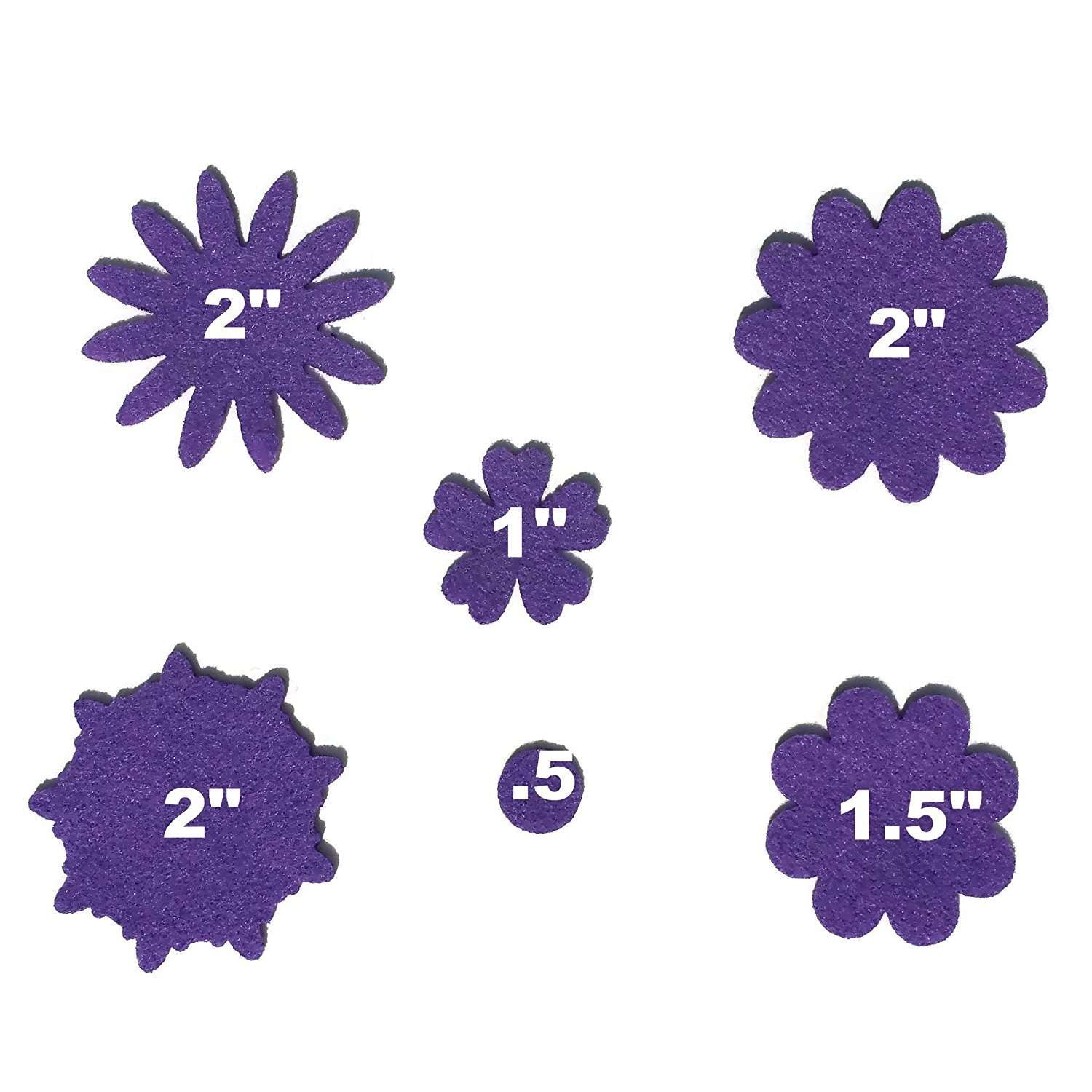 240 Piece - Craft Felt Flowers - Assorted Color Felt Flower Shapes - by Wildflower Toys 3