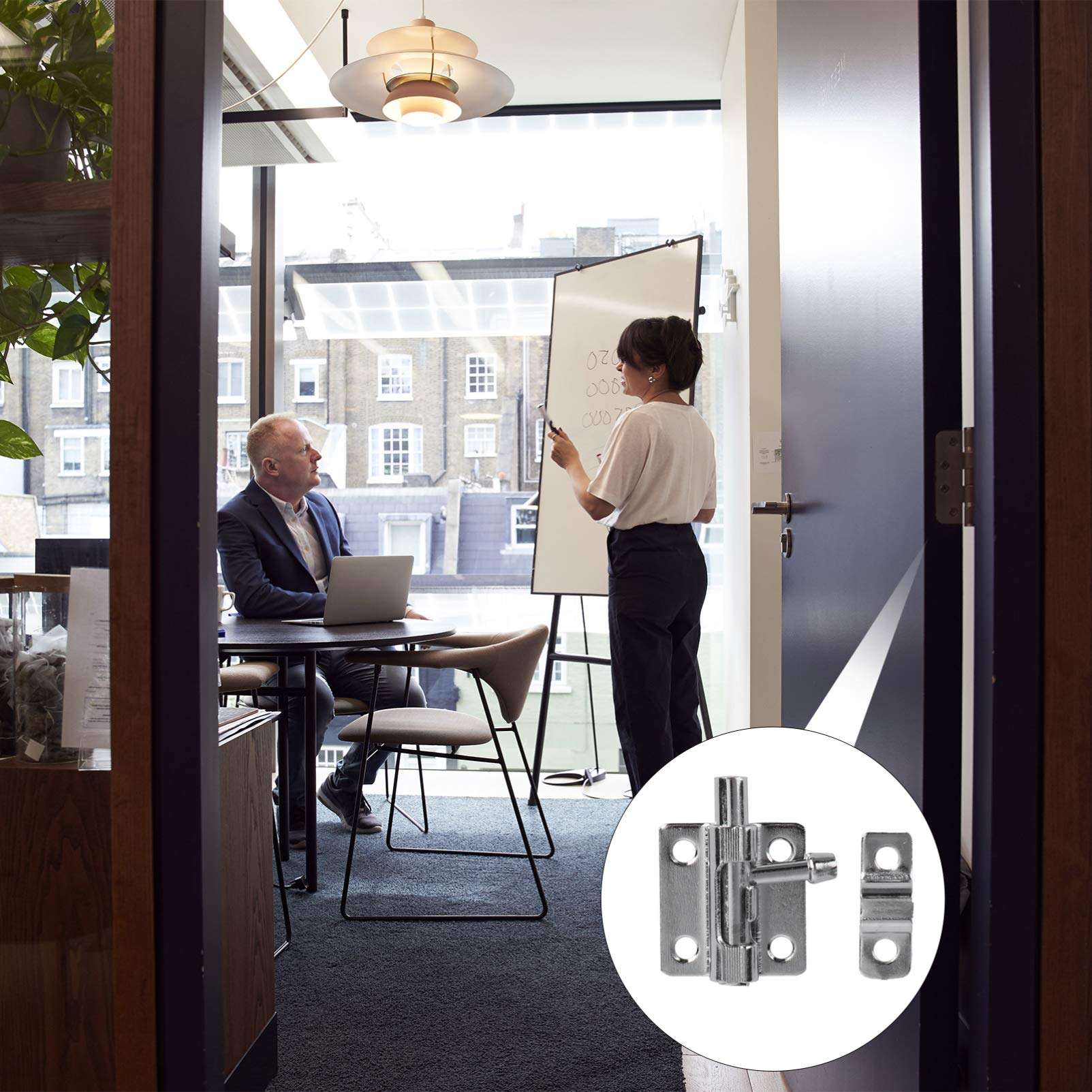 GARNECK Iron Door Anti- Slide Lock Bolt Bathroom Door Lock Door Lockto Keep Your Security And Privacy 3pcs With Screws (silver） 2