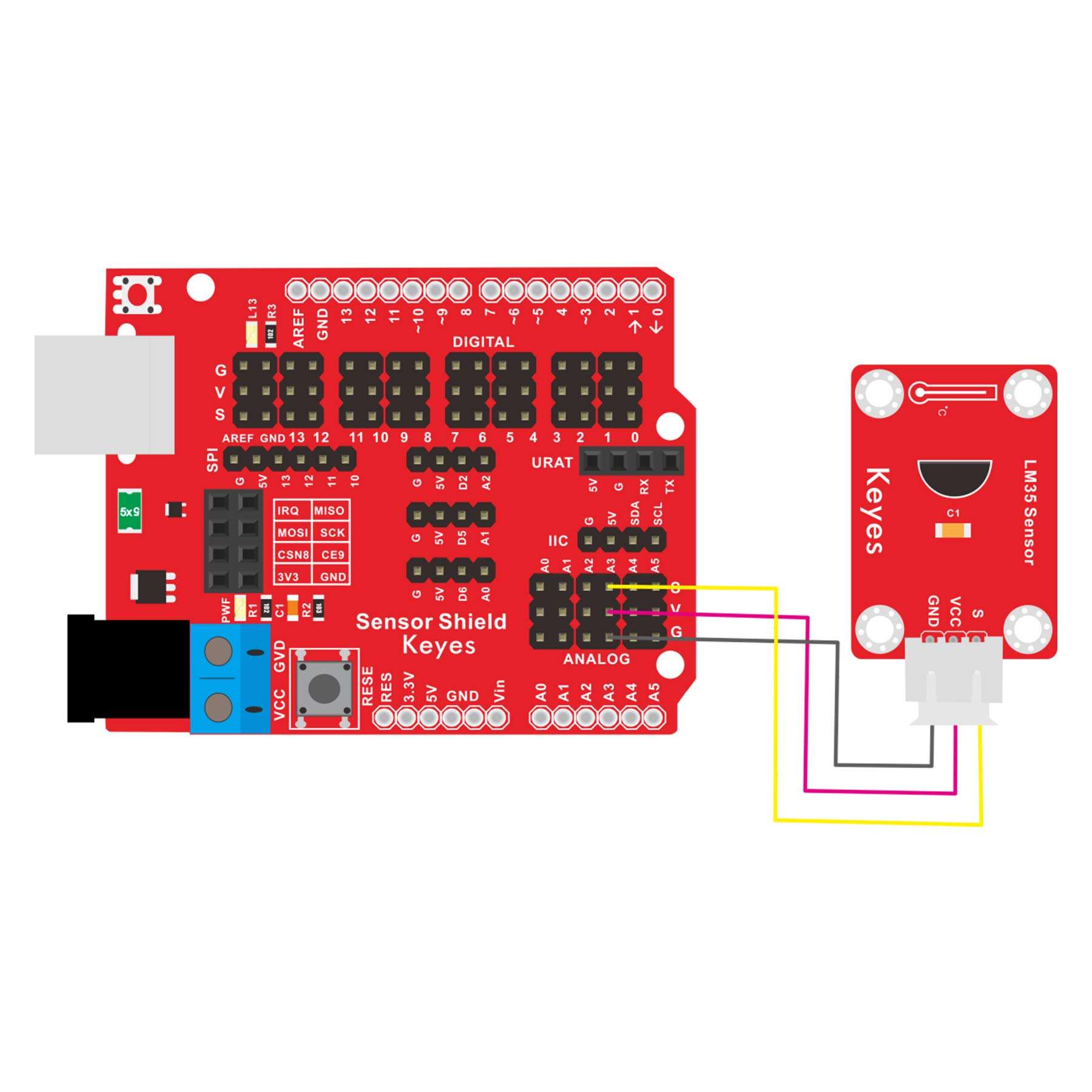 2 Pcs LM35 Linear Temperature Sensor Module 0~100℃ for Arduino Raspberry pi Micro:bit detect Ambient air Temperature 6