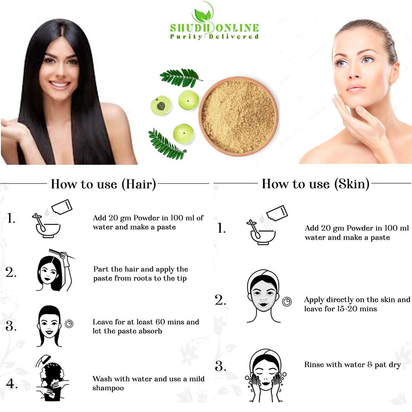 Shudh Online Amla Powder for Hair Growth, Amala Powered (250 Grams), Nellikai, Aawla, Aamla, Amloki, Usirikaya, Gooseberry 5