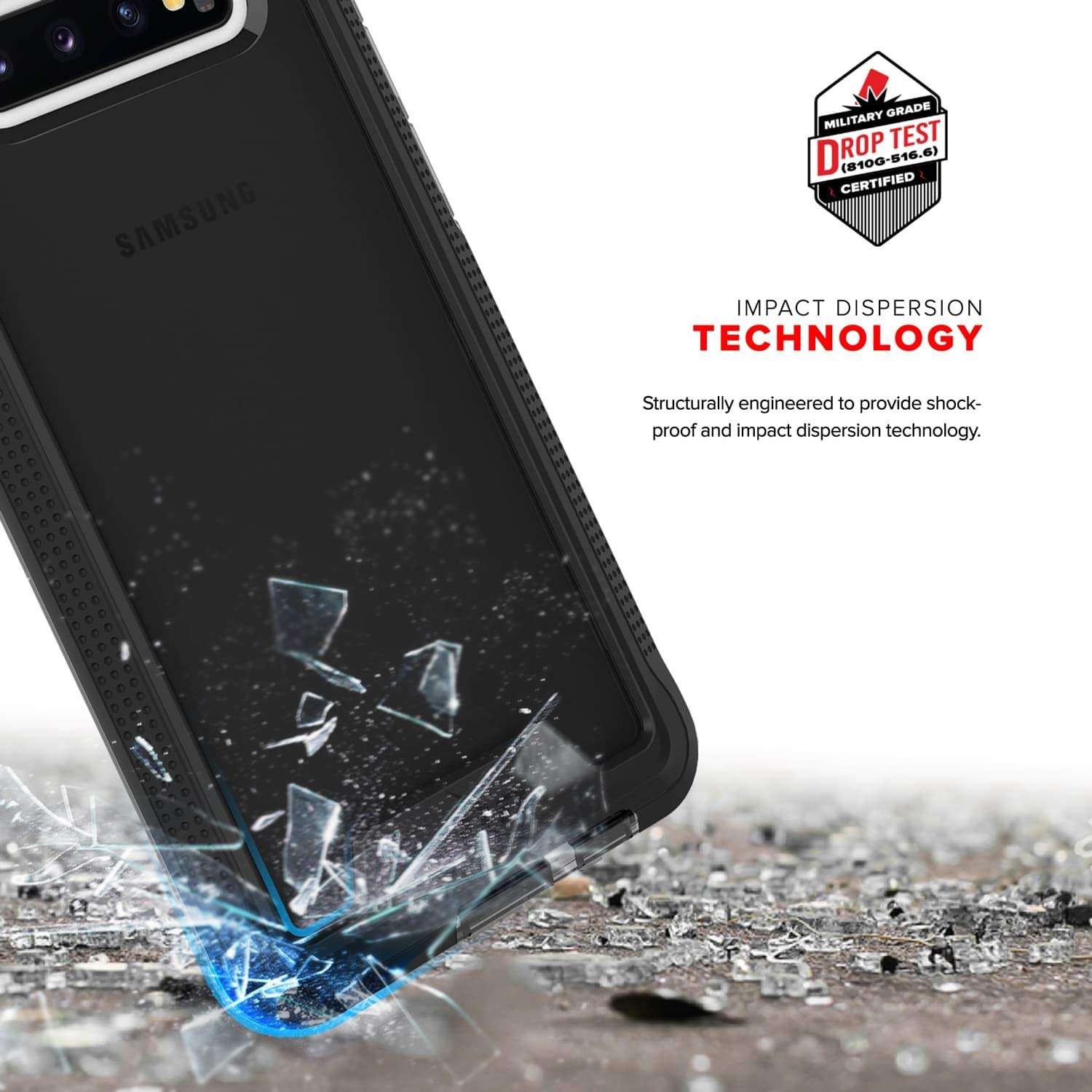 ZIZO ION Series for Samsung Galaxy S10 Plus Triple Layered Hybrid Case Military Grade Drop Tested Black Smoke 6