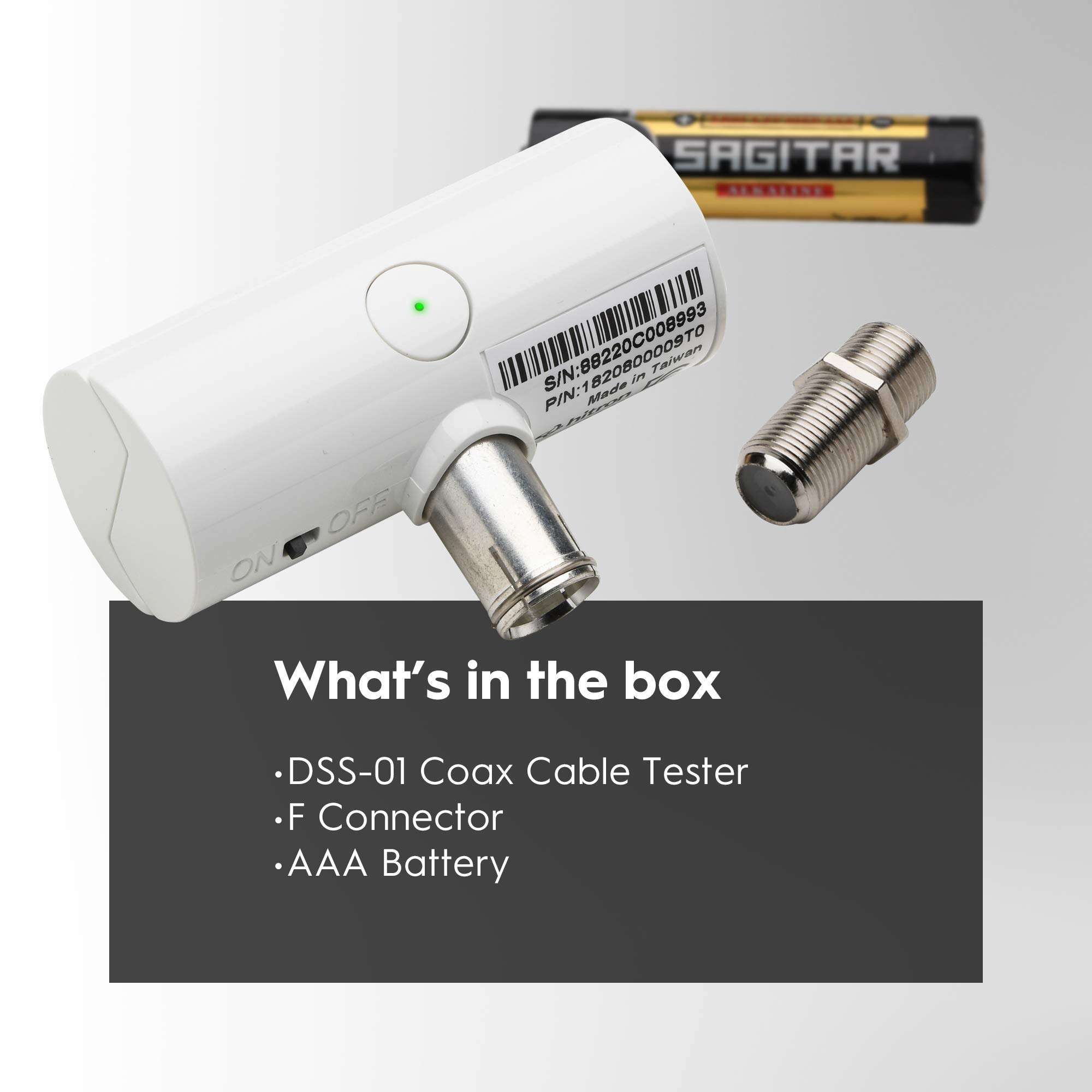 Hitron Coaxial (Coax) Cable Tester | Accurately Detects Valid Signals on Coaxial Cable | One-Push Test | Coax Outlet Testing Tool | Single Pack | Model: DSS-01 4