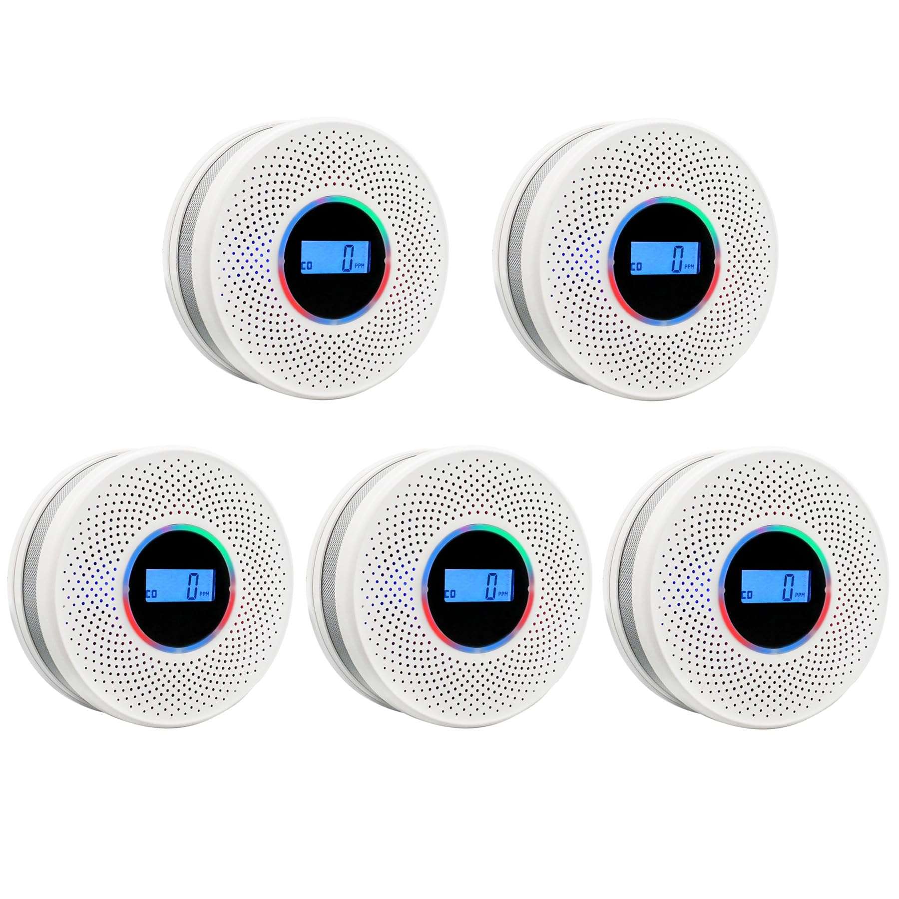 Smoke Detector Carbon Monoxide Detector Combo with Digital Display and Sound Light Alarm, 2-in-1 Smoke & CO Alarm with Battery Operated for Home, Travel or RV 1