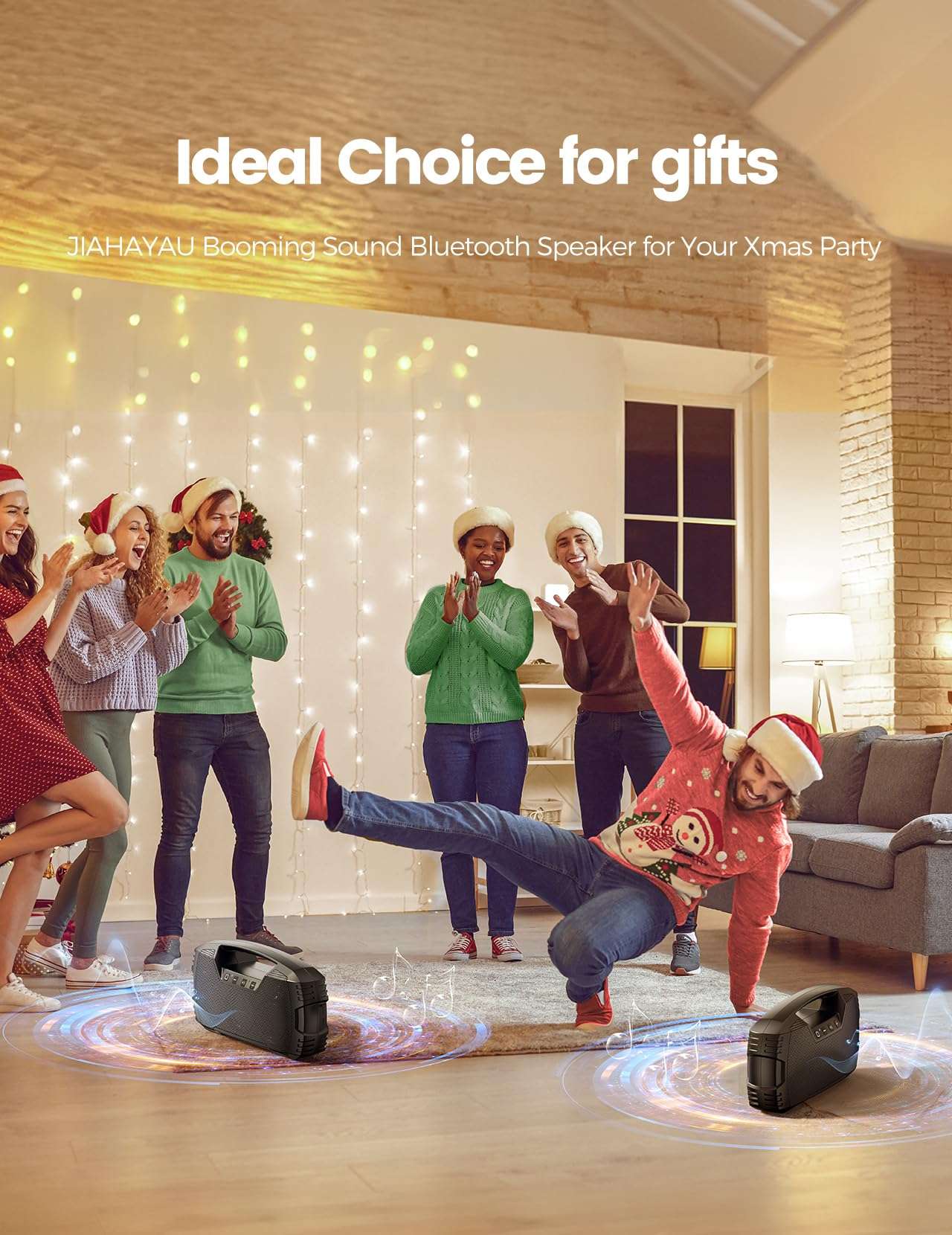 Portable Wireless Bluetooth Speaker, 40W Loud Sound IPX7 Waterproof Speaker, 32H Playtime, Rich Bass, Bluetooth 5.0, TWS Pairing, Built-in Mic, Outdoor Speaker for Home, Party, Pool, Beach-Green 5