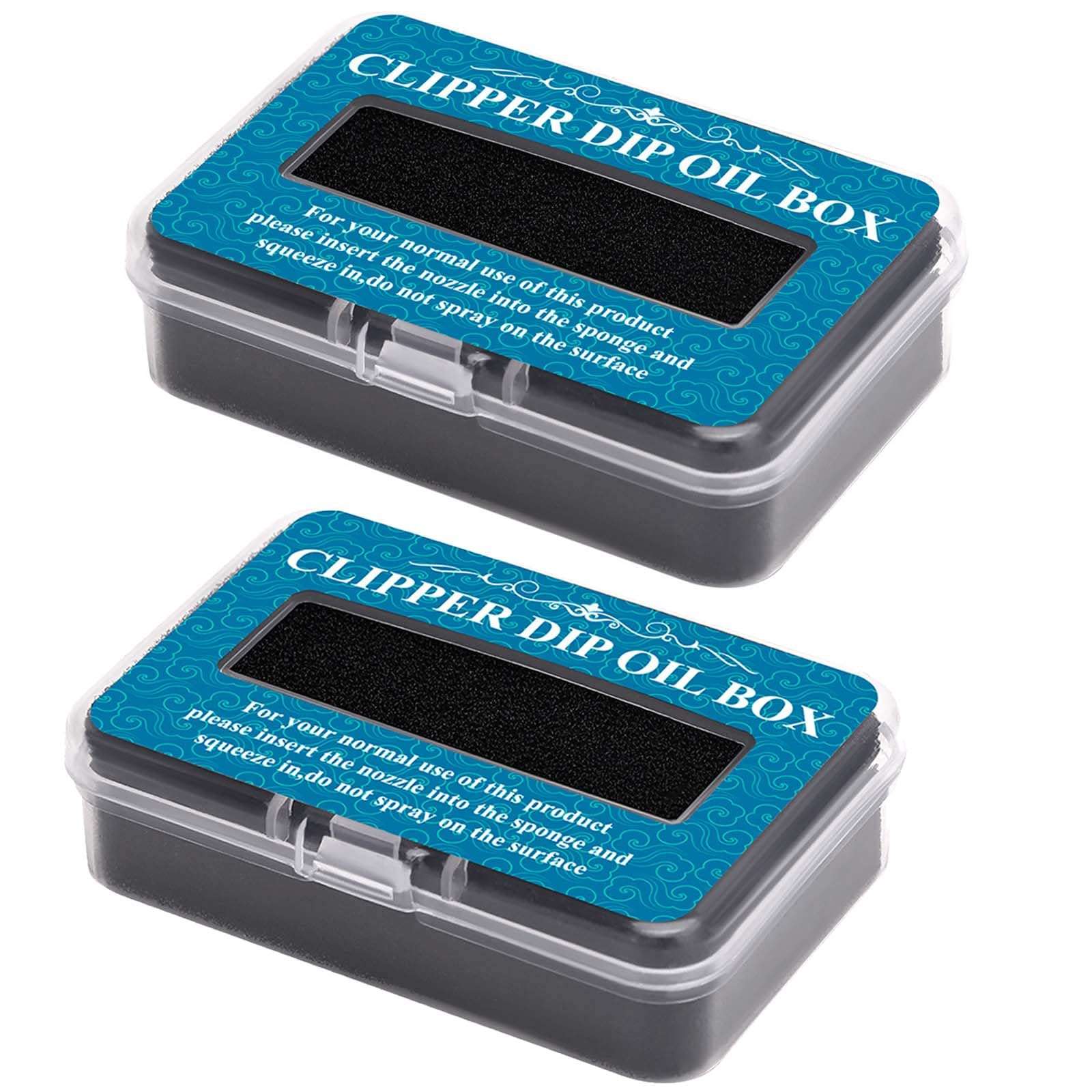 2Pcs Electric Shaver Oil Box – Professional Hair Trimmer Lubricant Sponge for Home, Salon & Barber Use – Portable Clipper Dip Oil Box for Hair Styling 1