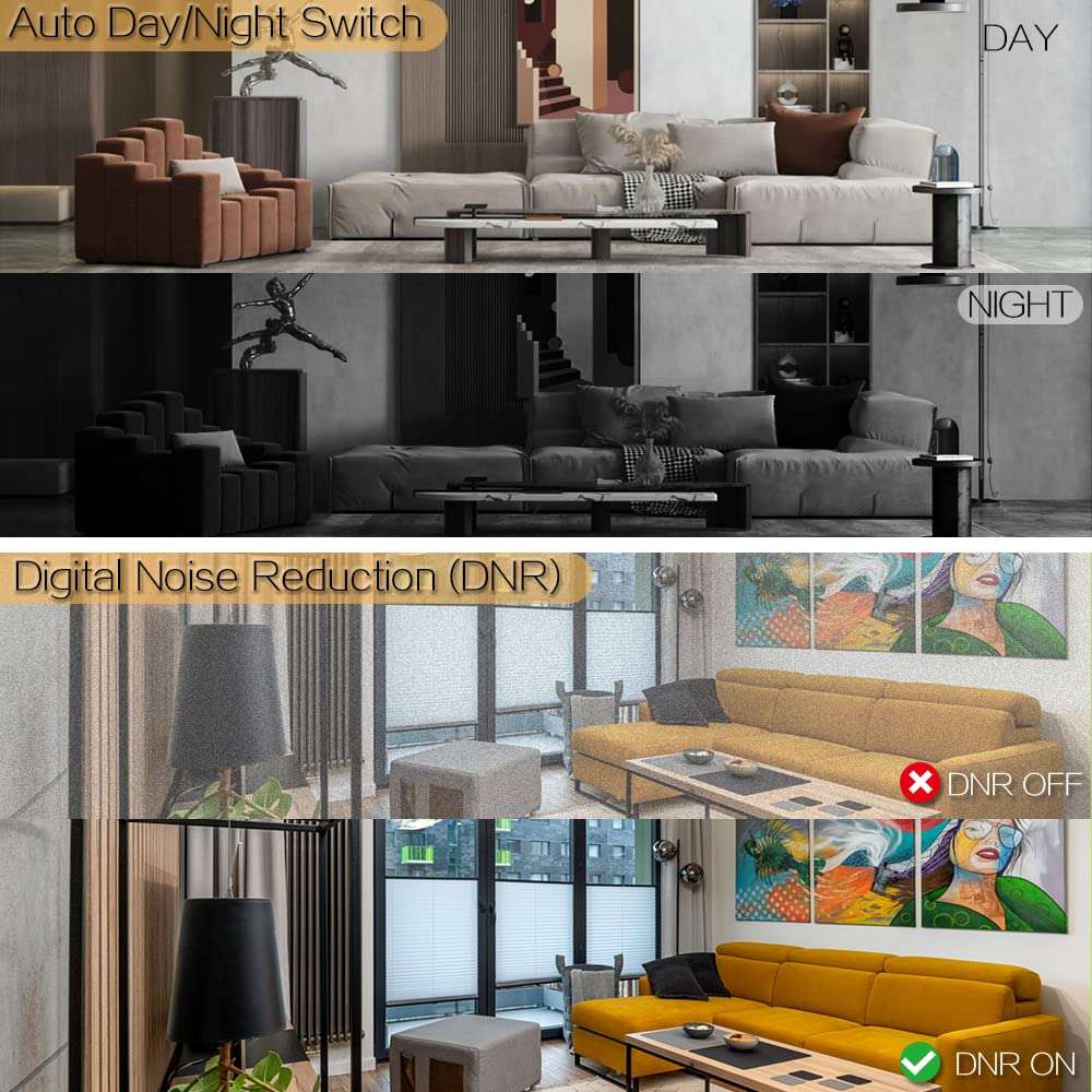 CHISHUNG 2.1MP 1080P HD Mini SDI Day Night Security Camera, DNR, Defog, HLC, 6 Privacy Zones, Motion Detection, Low Light Camera 4