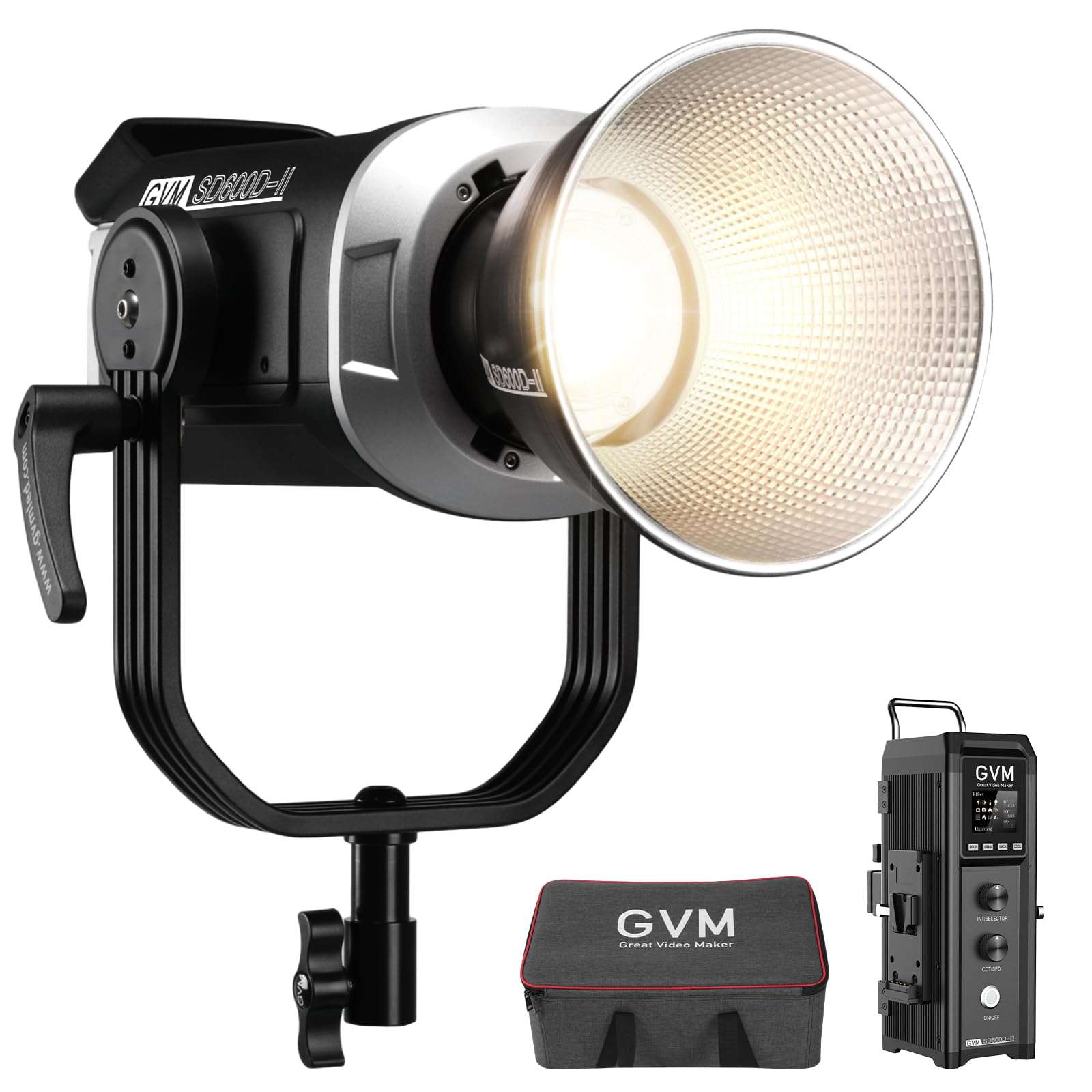 GVM Great Video Maker 80W CRI97+ 5600K Dimmable LED Video Lights with Bowens Mount Kit Continuous Output Lighting Spotlight for YouTube Vlog Studio Children Wedding Photography Shooting Light with Reflector (VC-P80S-1S) 1