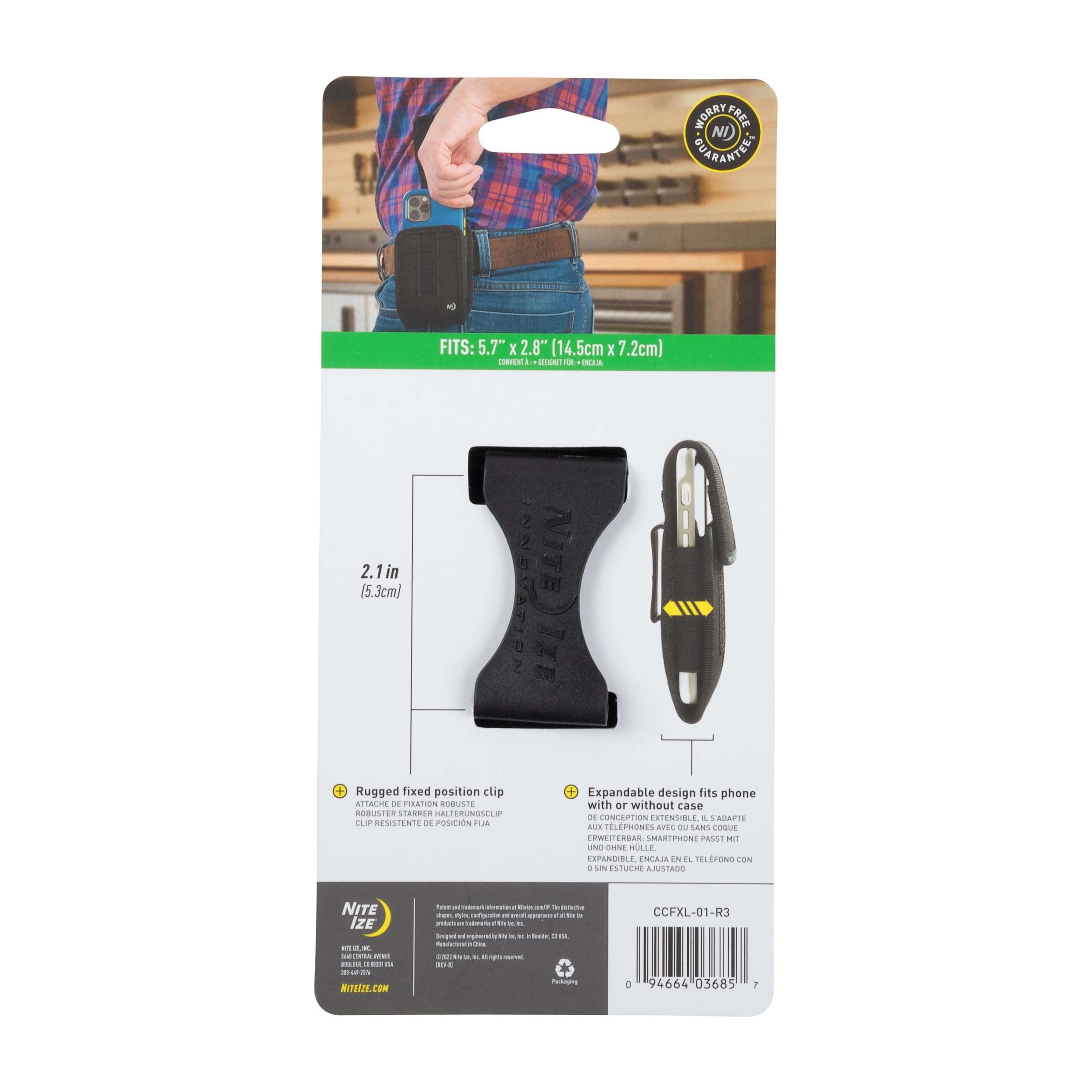 Nite Ize Clip Case Universal Phone Holster - Protective Phone Holster for Men's & Women's Belts - Phone Utility Belt Pouch - Phone Accessories - X-Large, Black 6