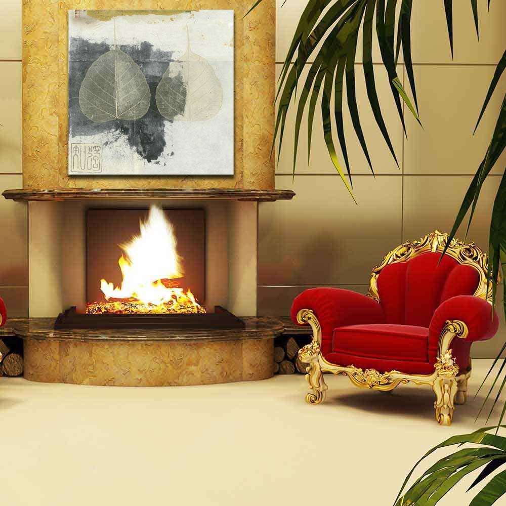 Pitaara Box Wabi Sabi Bodhi Leaf Collage | Peel & Stick Vinyl Wall Sticker for Bedroom & Living Room | 16 x 16 inch (41 x 41 cms) 6